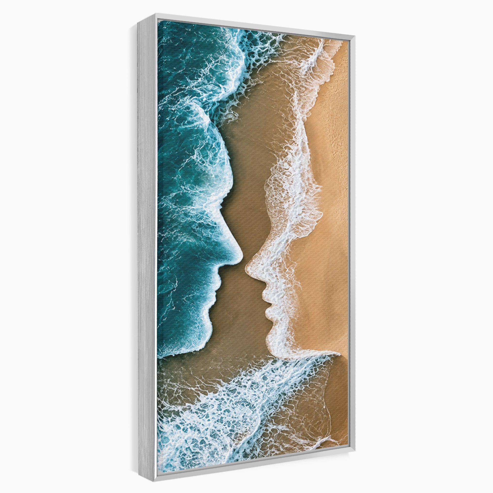 Tablou Canvas Premium LuxCanva® U1214, Valuri In Forma De Chipuri, Ocean, Creativ, Valuri, Chipuri, Dormitor, Living, Culori Vibrante