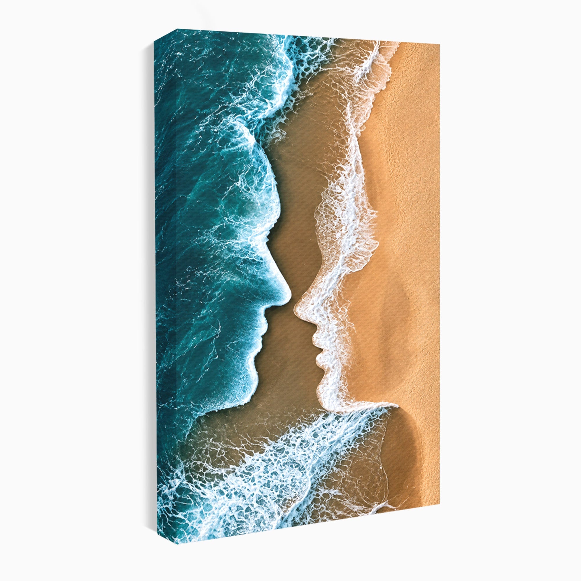 Tablou Canvas Premium LuxCanva® U1214, Valuri In Forma De Chipuri, Ocean, Creativ, Valuri, Chipuri, Dormitor, Living, Culori Vibrante