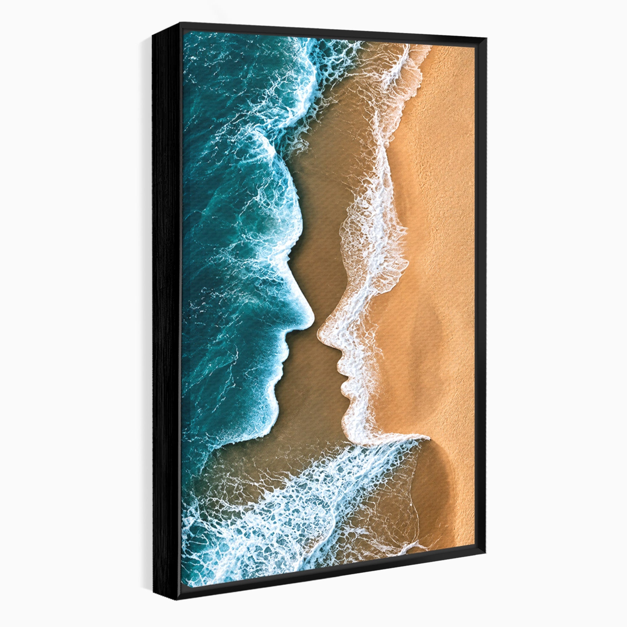 Tablou Canvas Premium LuxCanva® U1214, Valuri In Forma De Chipuri, Ocean, Creativ, Valuri, Chipuri, Dormitor, Living, Culori Vibrante