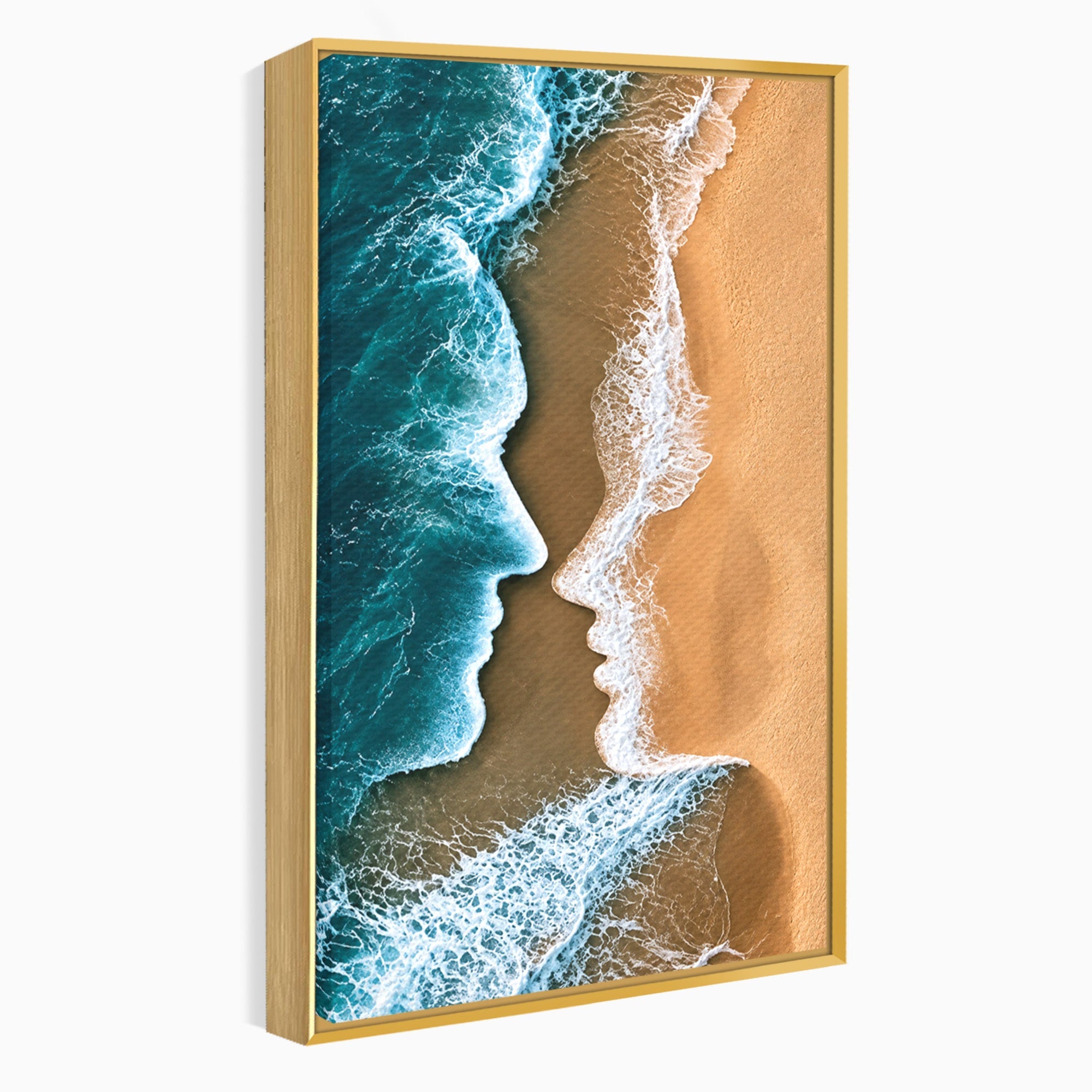 Tablou Canvas Premium LuxCanva® U1214, Valuri In Forma De Chipuri, Ocean, Creativ, Valuri, Chipuri, Dormitor, Living, Culori Vibrante