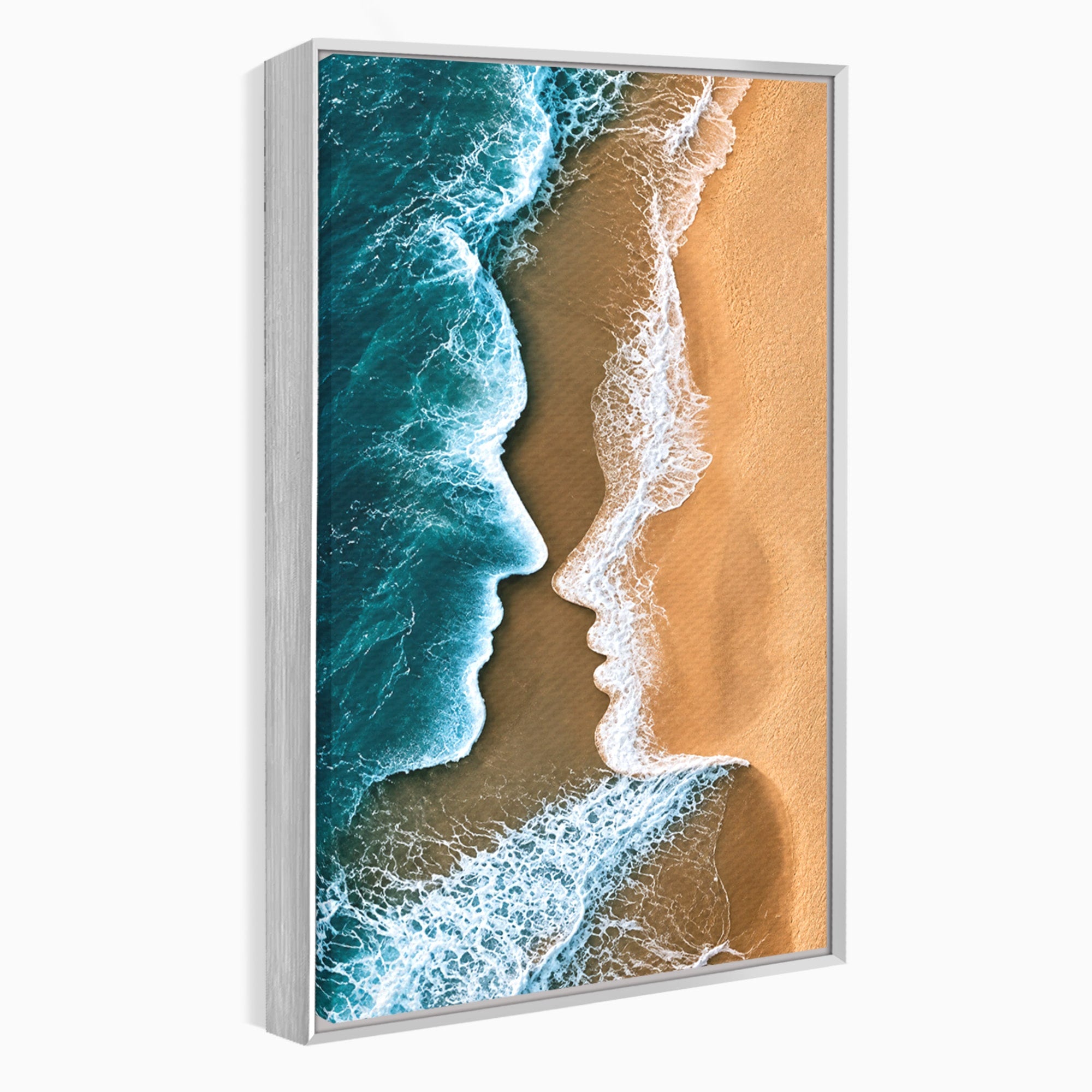 Tablou Canvas Premium LuxCanva® U1214, Valuri In Forma De Chipuri, Ocean, Creativ, Valuri, Chipuri, Dormitor, Living, Culori Vibrante