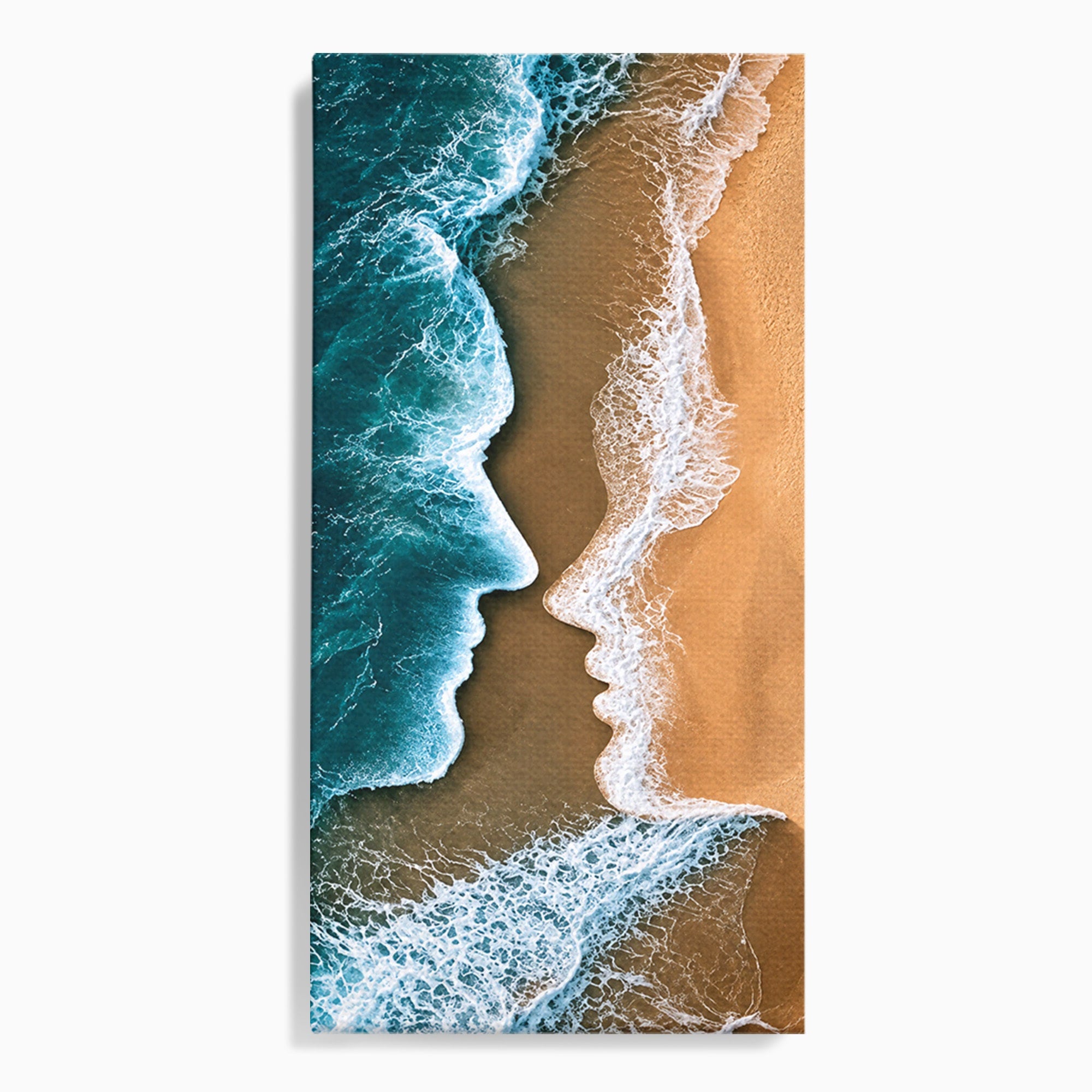 Tablou Canvas Premium LuxCanva® U1214, Valuri In Forma De Chipuri, Ocean, Creativ, Valuri, Chipuri, Dormitor, Living, Culori Vibrante