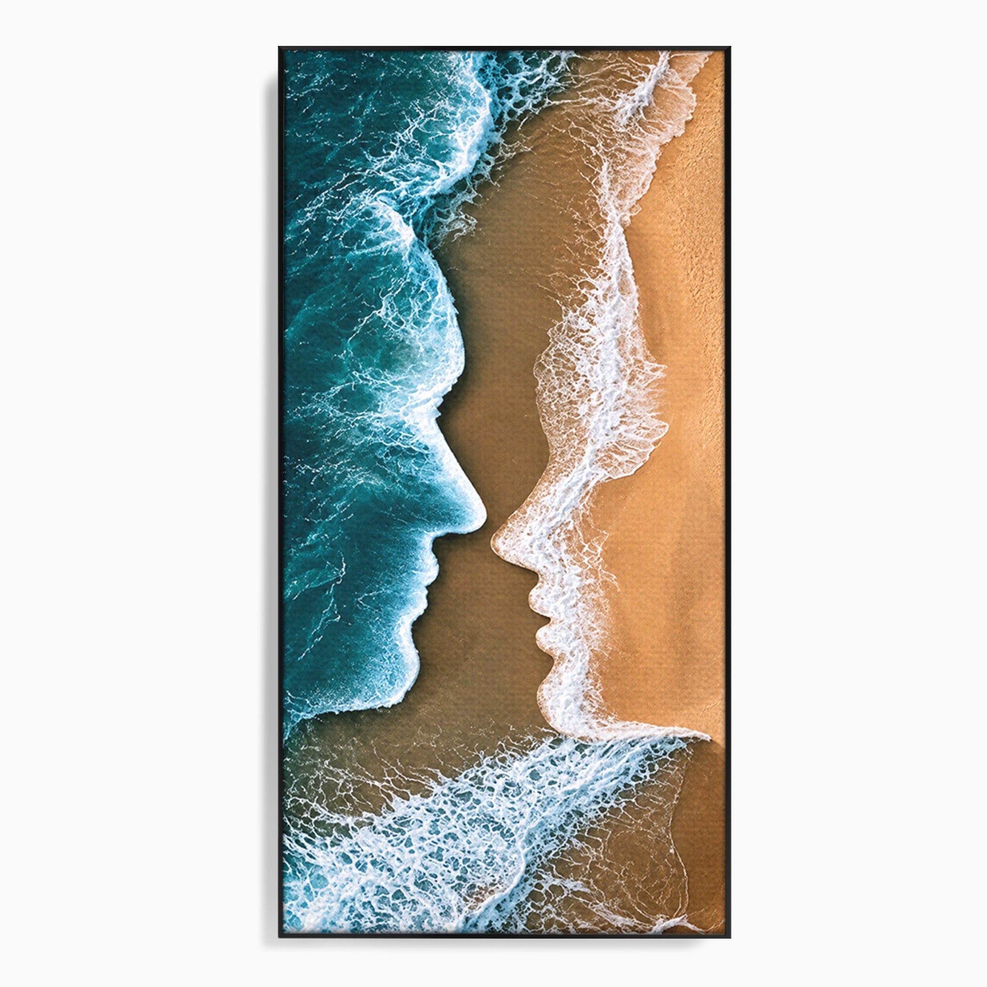 Tablou Canvas Premium LuxCanva® U1214, Valuri In Forma De Chipuri, Ocean, Creativ, Valuri, Chipuri, Dormitor, Living, Culori Vibrante