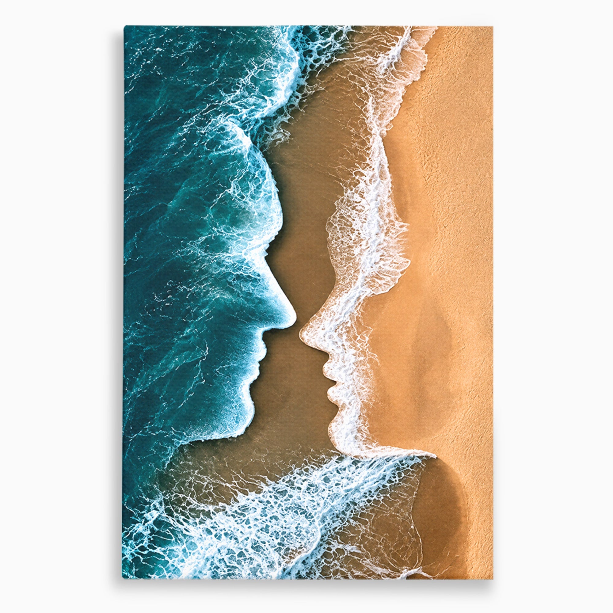 Tablou Canvas Premium LuxCanva® U1214, Valuri In Forma De Chipuri, Ocean, Creativ, Valuri, Chipuri, Dormitor, Living, Culori Vibrante