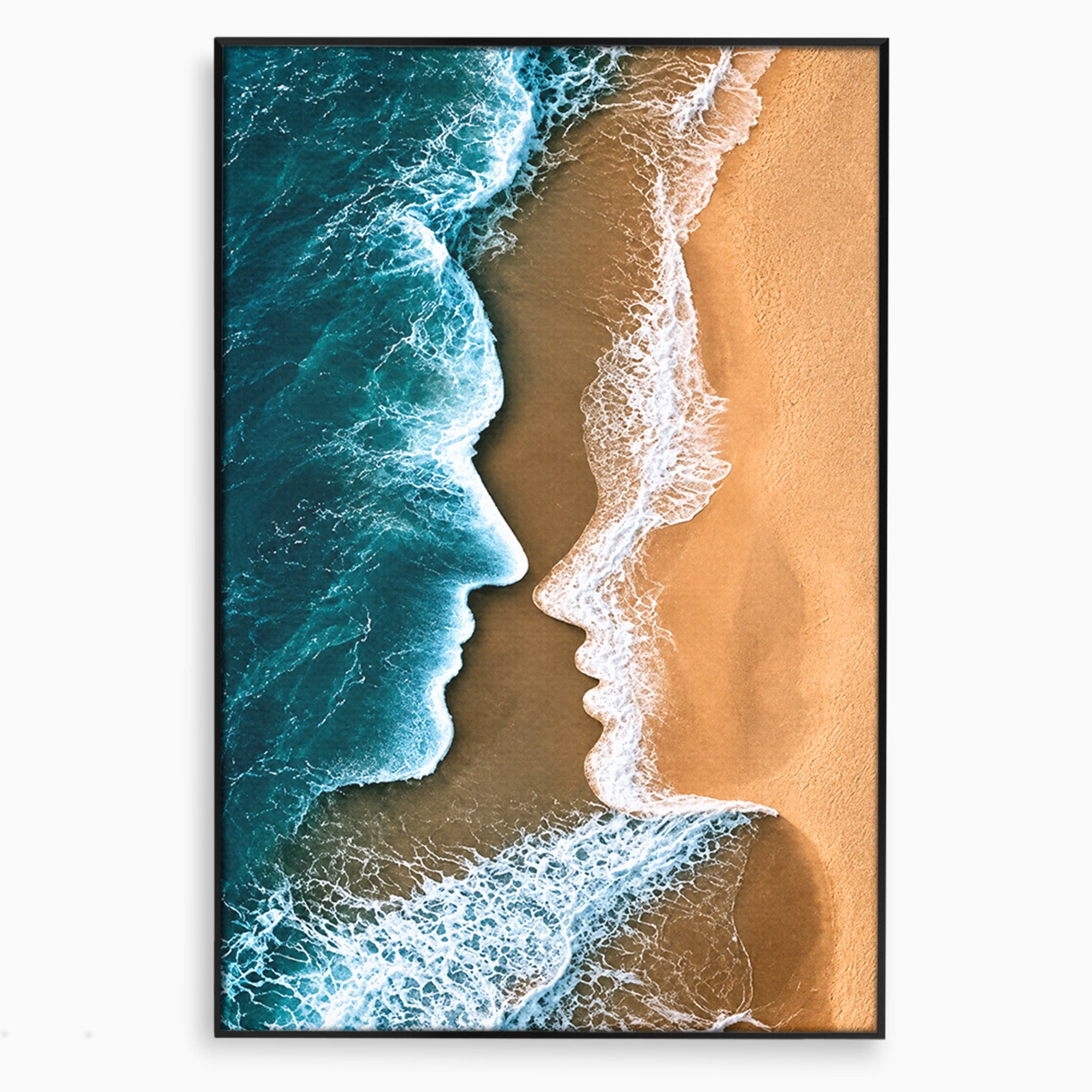 Tablou Canvas Premium LuxCanva® U1214, Valuri In Forma De Chipuri, Ocean, Creativ, Valuri, Chipuri, Dormitor, Living, Culori Vibrante
