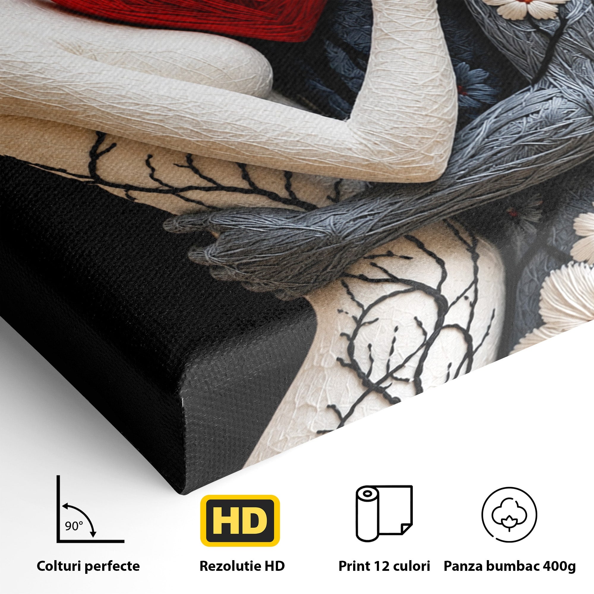 Tablou Canvas Premium LuxCanva® U1221, Iubire Contrastanta, Cuplu, Inima, Contrast, Iubire, Dormitor, Culori Vibrante