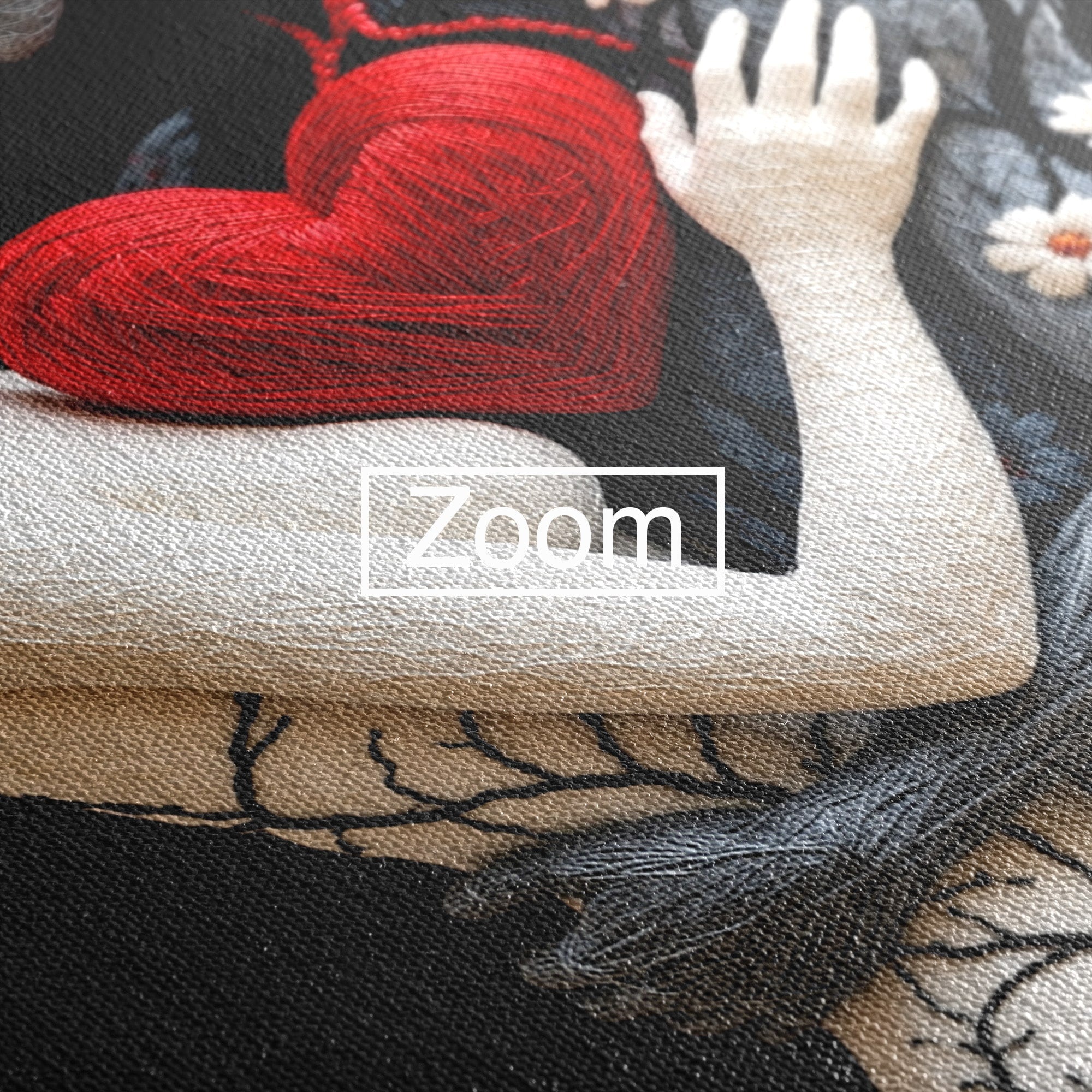 Tablou Canvas Premium LuxCanva® U1221, Iubire Contrastanta, Cuplu, Inima, Contrast, Iubire, Dormitor, Culori Vibrante