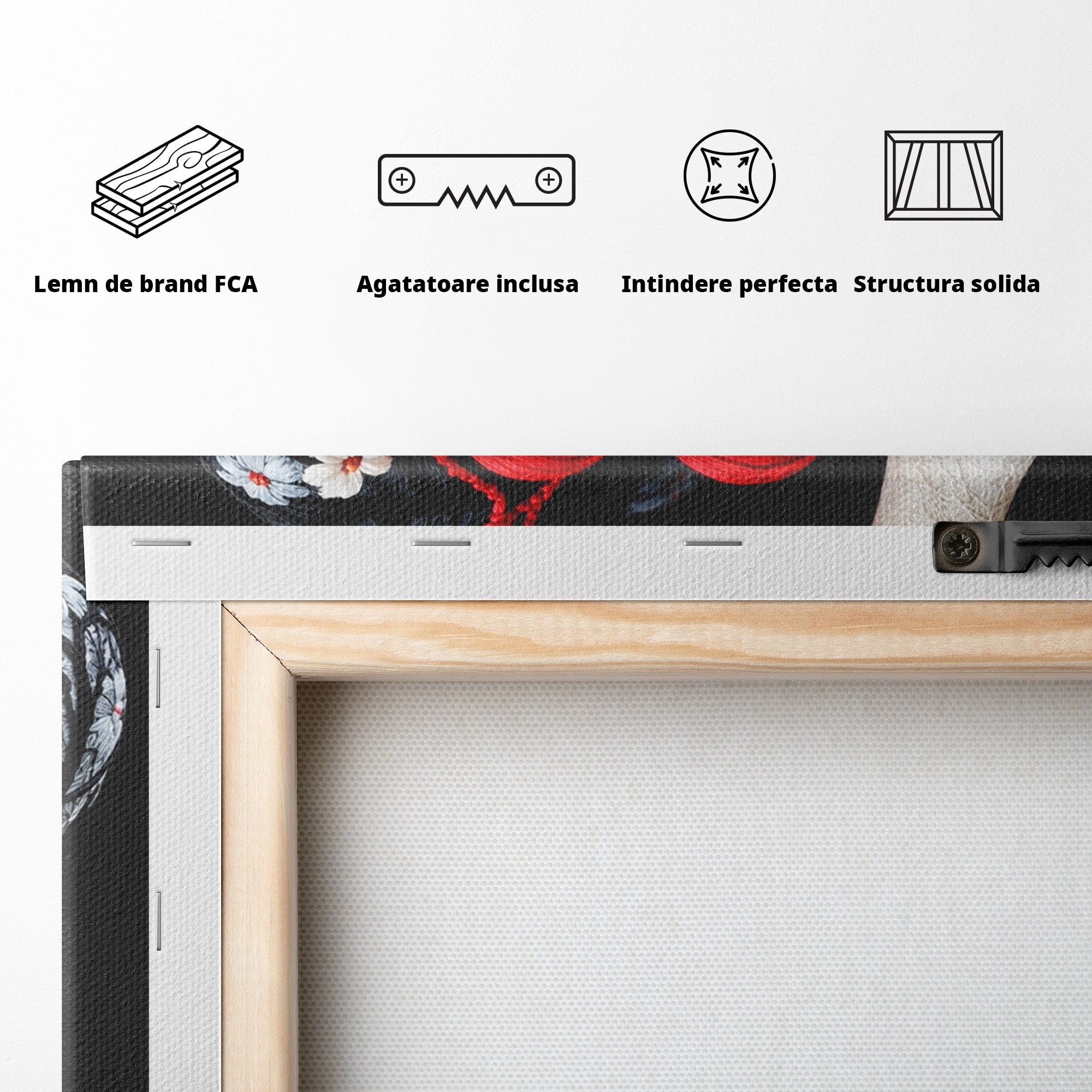 Tablou Canvas Premium LuxCanva® U1221, Iubire Contrastanta, Cuplu, Inima, Contrast, Iubire, Dormitor, Culori Vibrante