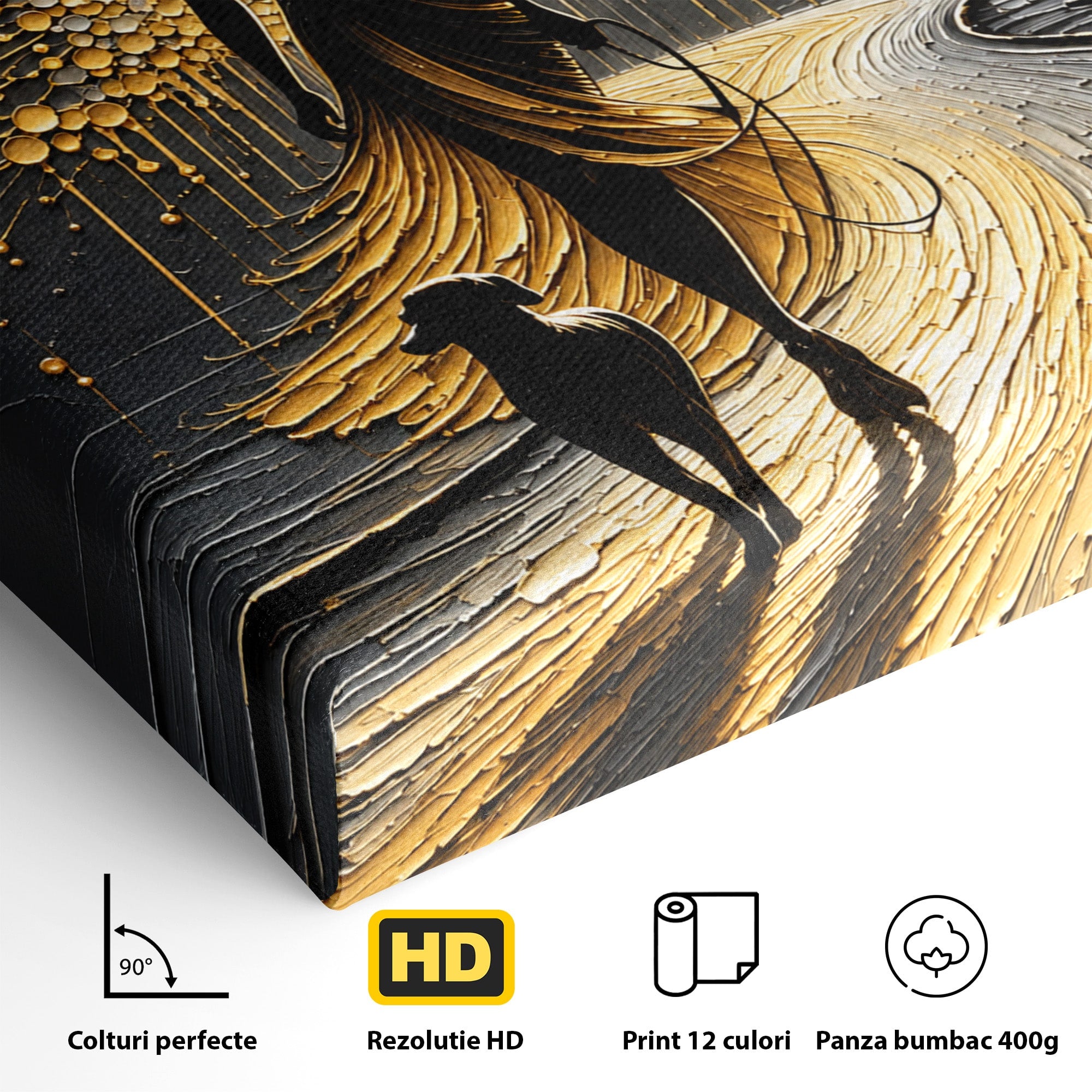Tablou Canvas Premium LuxCanva® U1223, Plimbare Nocturna, Femeie, Caine, Noapte, Aventura, Strada, Living, Dormitor, Culori Vibrante