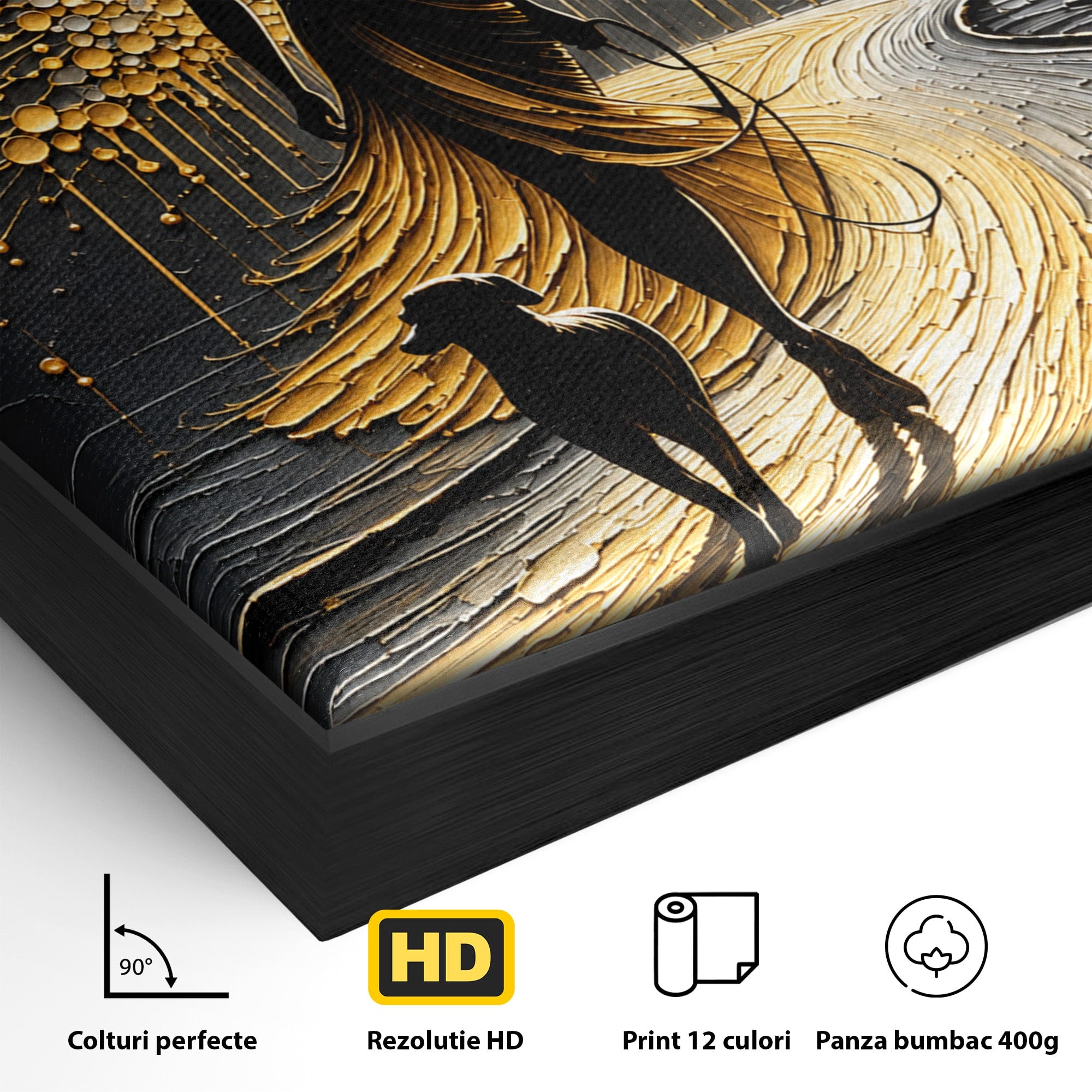 Tablou Canvas Premium LuxCanva® U1223, Plimbare Nocturna, Femeie, Caine, Noapte, Aventura, Strada, Living, Dormitor, Culori Vibrante