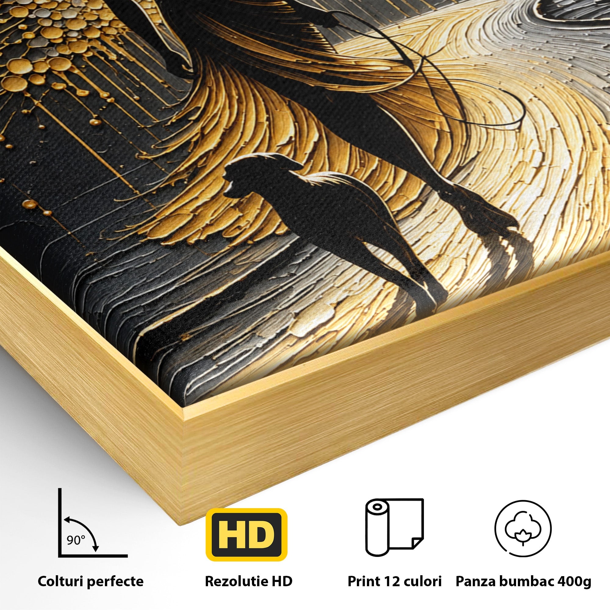 Tablou Canvas Premium LuxCanva® U1223, Plimbare Nocturna, Femeie, Caine, Noapte, Aventura, Strada, Living, Dormitor, Culori Vibrante