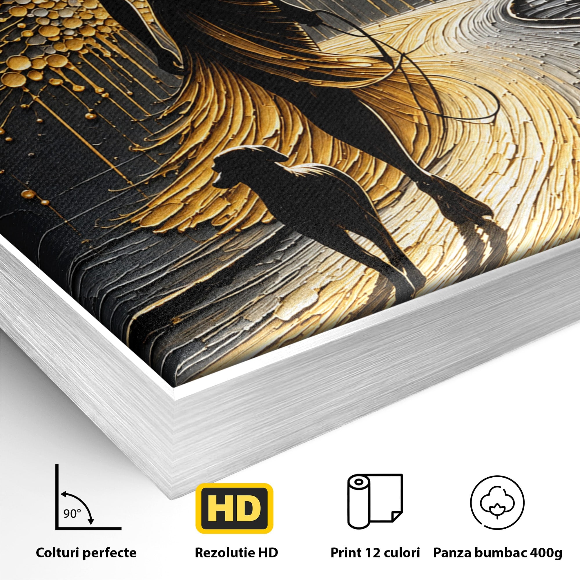 Tablou Canvas Premium LuxCanva® U1223, Plimbare Nocturna, Femeie, Caine, Noapte, Aventura, Strada, Living, Dormitor, Culori Vibrante
