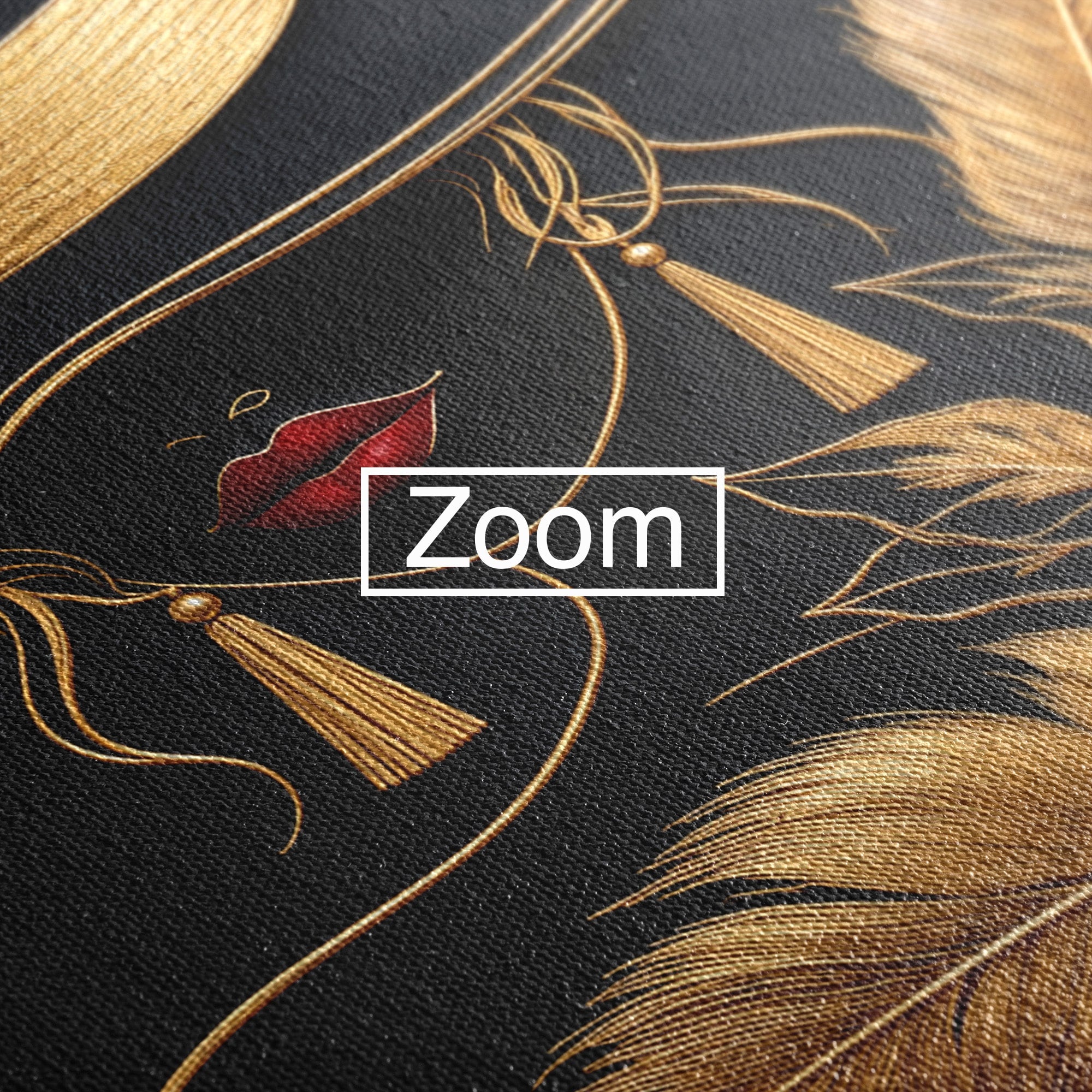 Tablou Canvas Premium LuxCanva® U1229, Misterioasa In Aur, Femeie, Eleganta, Moda, Portret, Dormitor, Birou, Culori Vibrante