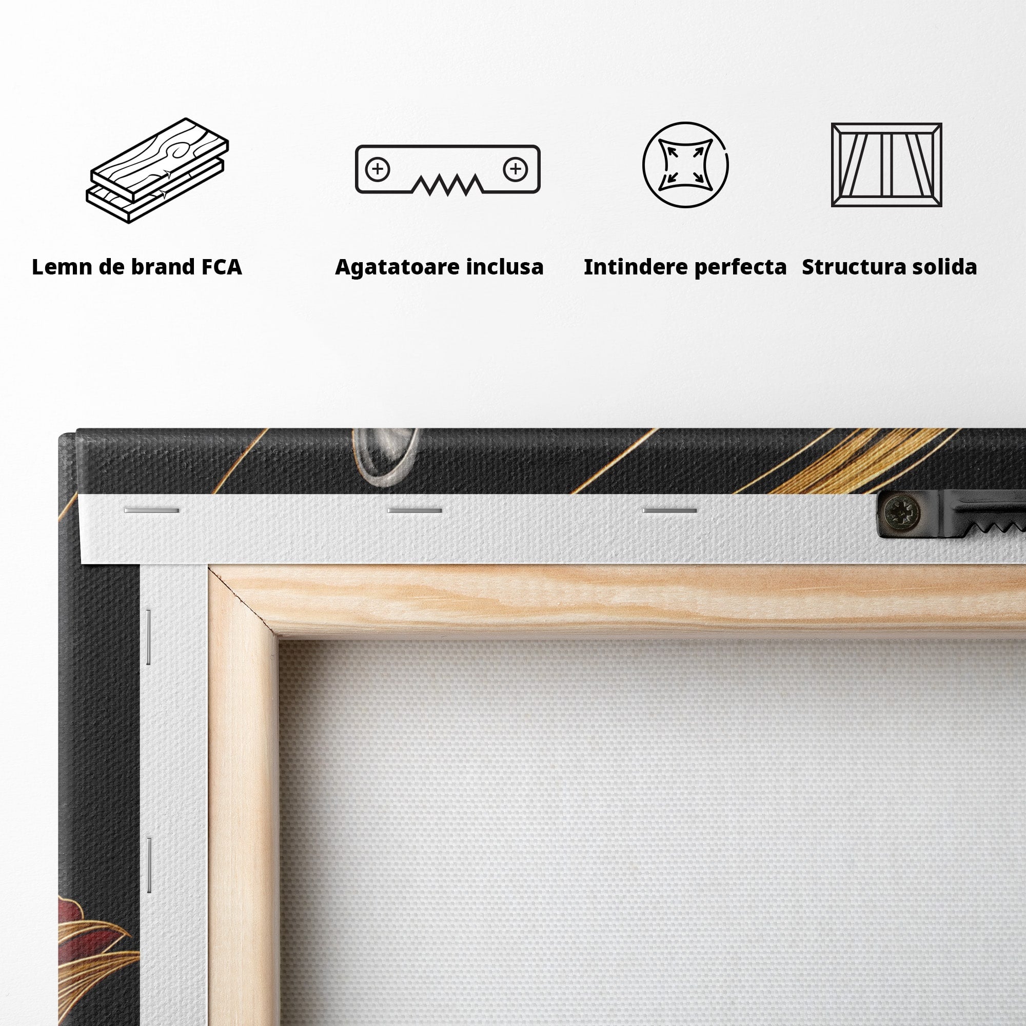 Tablou Canvas Premium LuxCanva® U1230, Seductie Sub Palarie, Femeie, Moda, Eleganta, Portret, Dormitor, Birou, Culori Vibrante