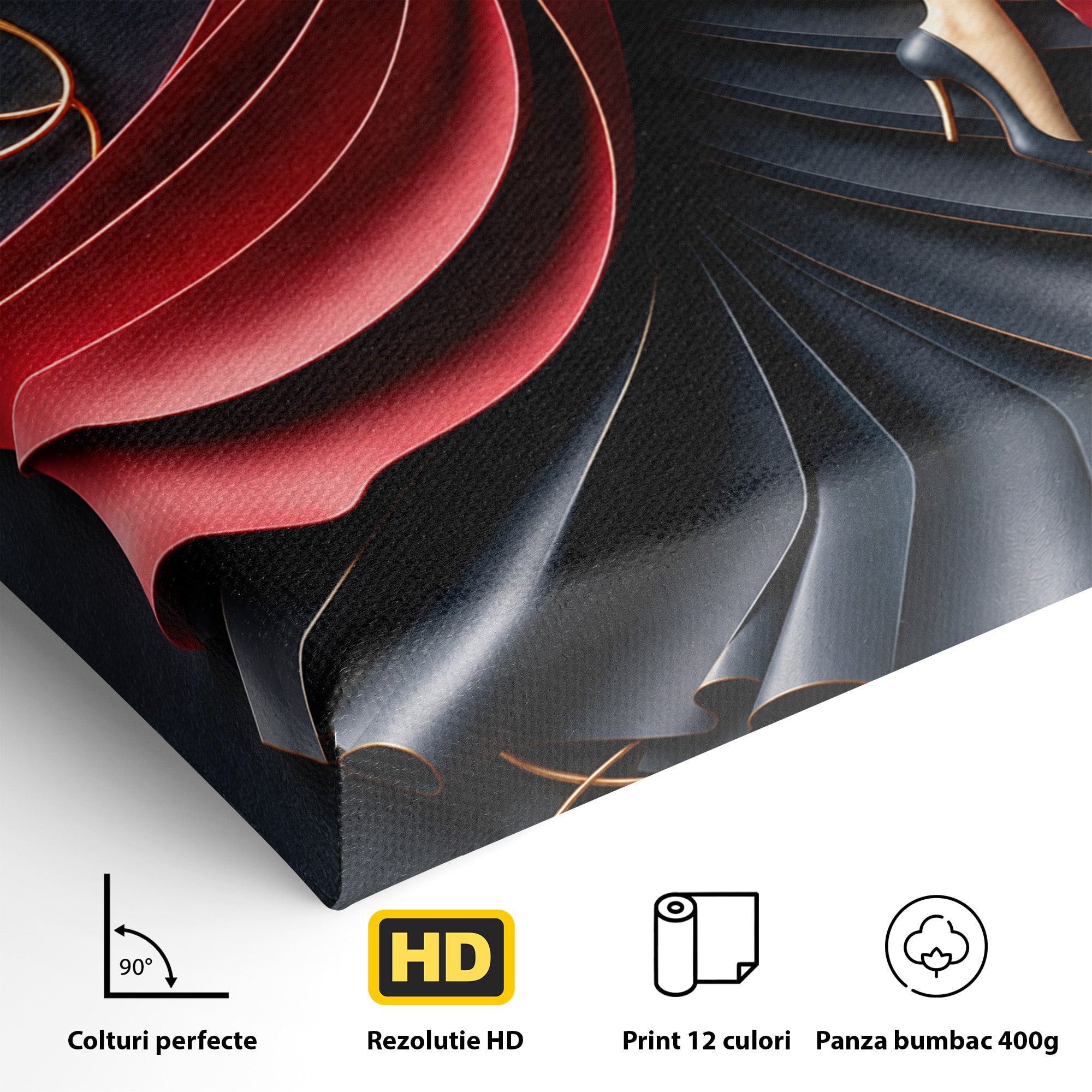 Tablou Canvas Premium LuxCanva® U1231, Dansatoarea Eleganta, Dansatoare, Eleganta, Moda, Arta, Living, Dansatoare, Eleganta, Culori Vibrante
