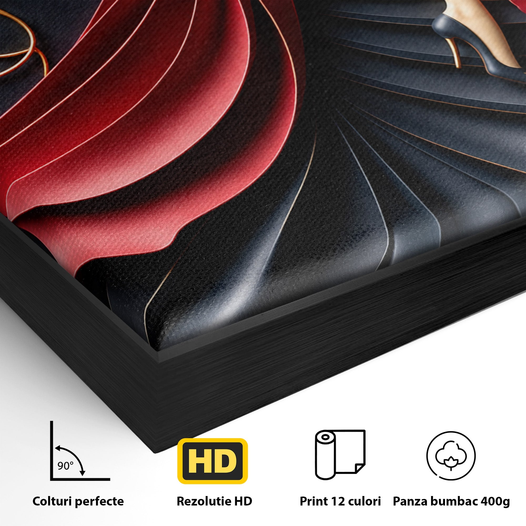 Tablou Canvas Premium LuxCanva® U1231, Dansatoarea Eleganta, Dansatoare, Eleganta, Moda, Arta, Living, Dansatoare, Eleganta, Culori Vibrante