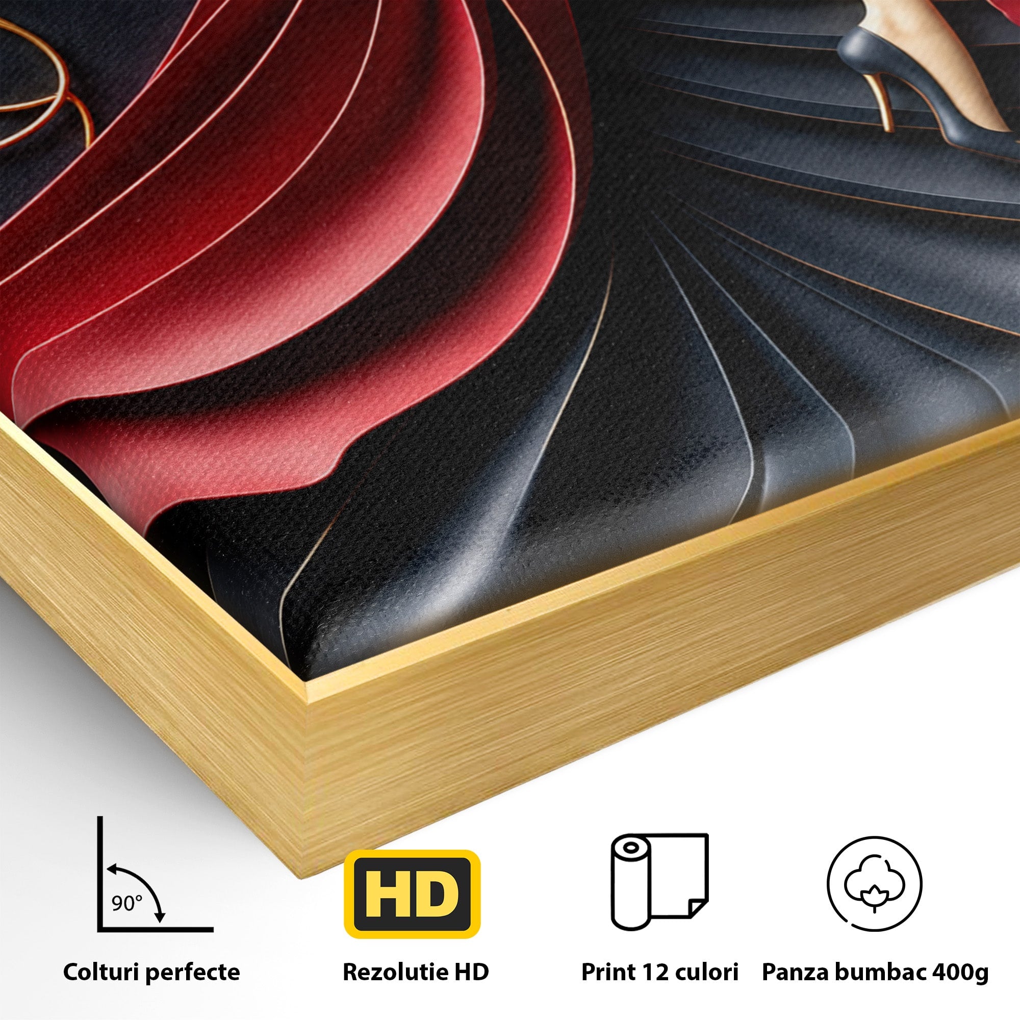 Tablou Canvas Premium LuxCanva® U1231, Dansatoarea Eleganta, Dansatoare, Eleganta, Moda, Arta, Living, Dansatoare, Eleganta, Culori Vibrante
