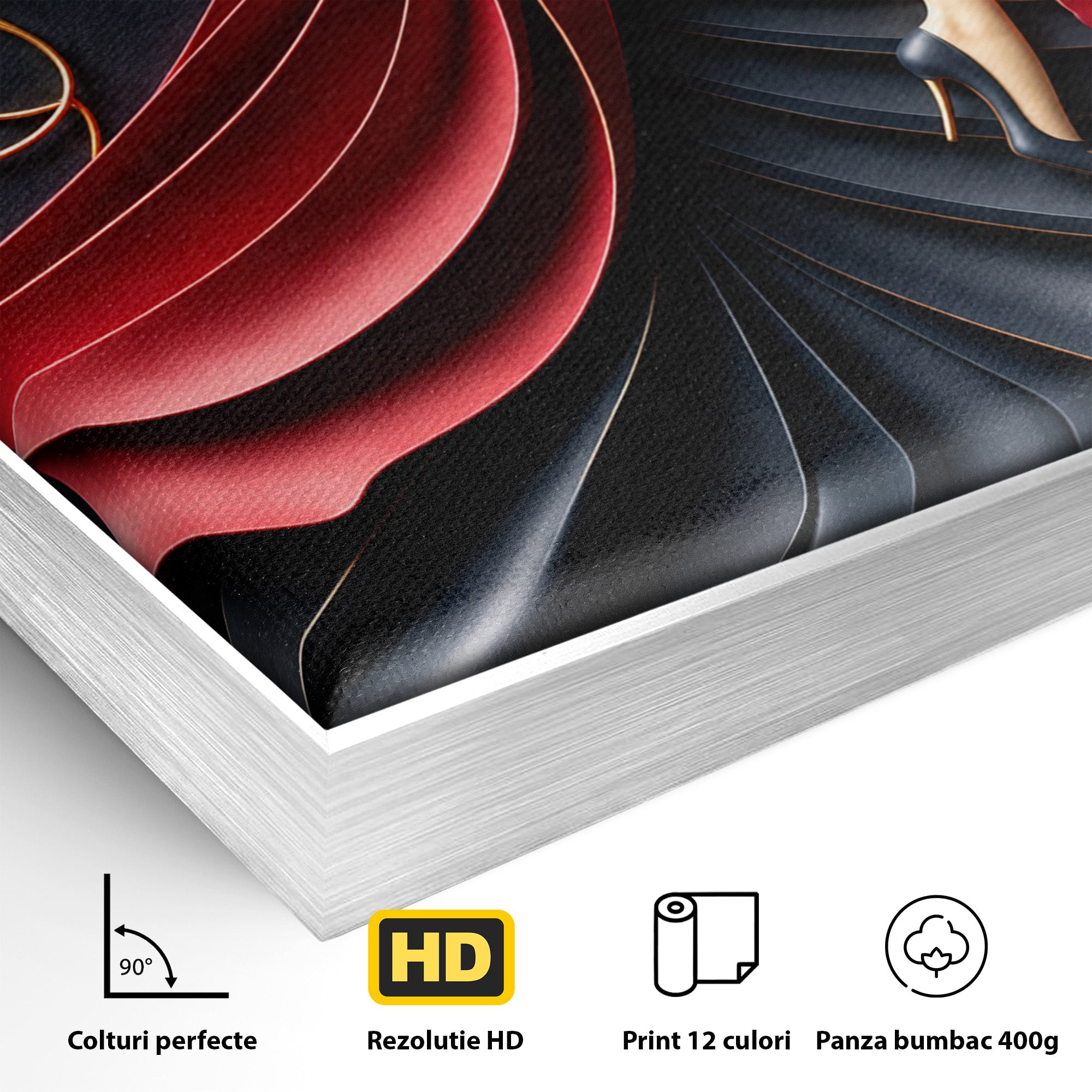 Tablou Canvas Premium LuxCanva® U1231, Dansatoarea Eleganta, Dansatoare, Eleganta, Moda, Arta, Living, Dansatoare, Eleganta, Culori Vibrante