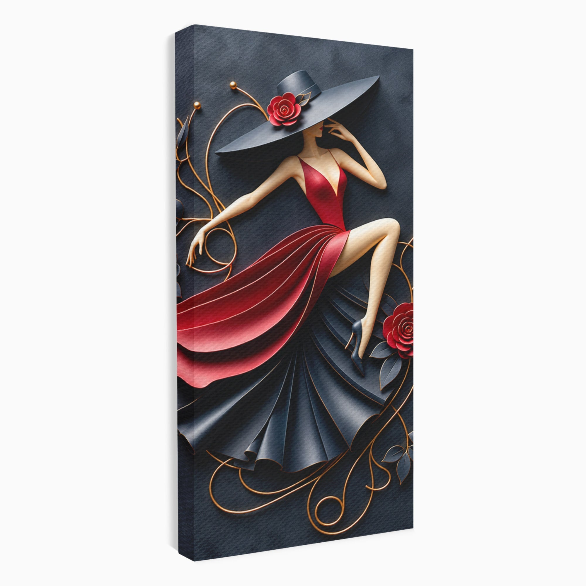 Tablou Canvas Premium LuxCanva® U1231, Dansatoarea Eleganta, Dansatoare, Eleganta, Moda, Arta, Living, Dansatoare, Eleganta, Culori Vibrante