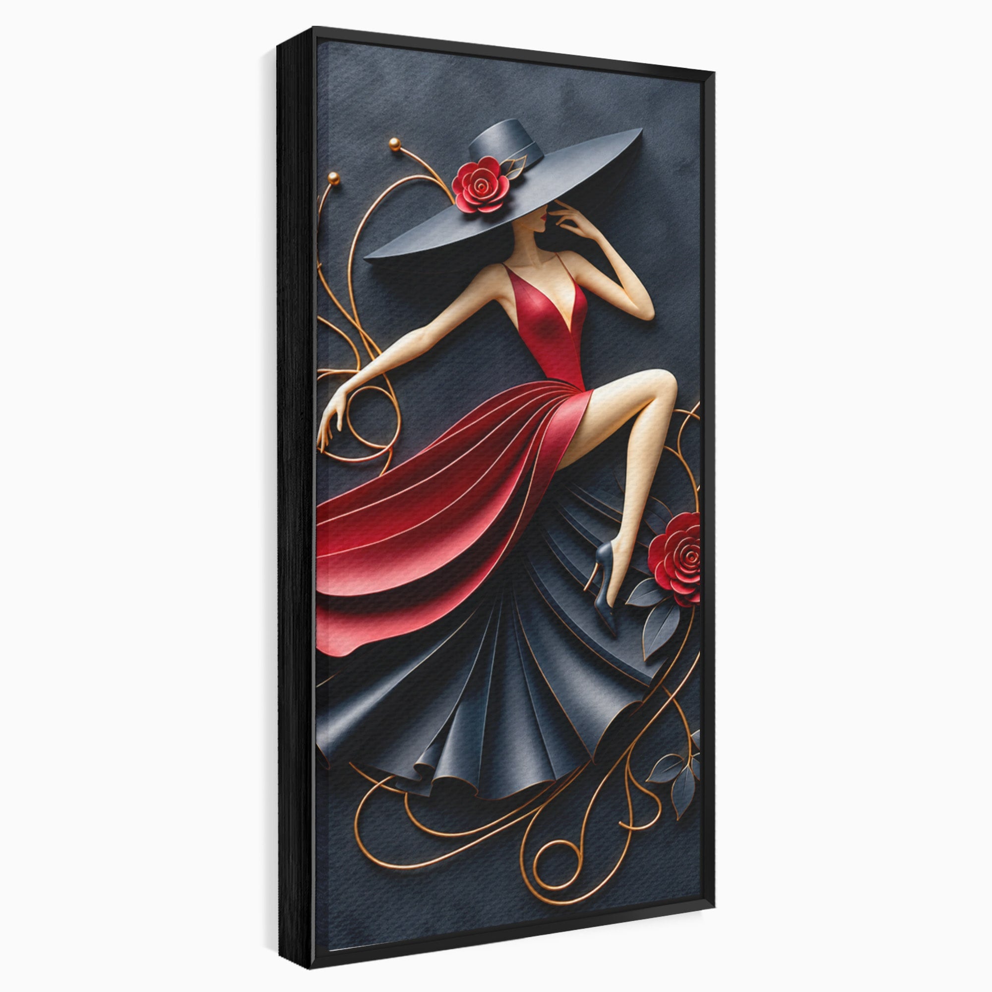 Tablou Canvas Premium LuxCanva® U1231, Dansatoarea Eleganta, Dansatoare, Eleganta, Moda, Arta, Living, Dansatoare, Eleganta, Culori Vibrante