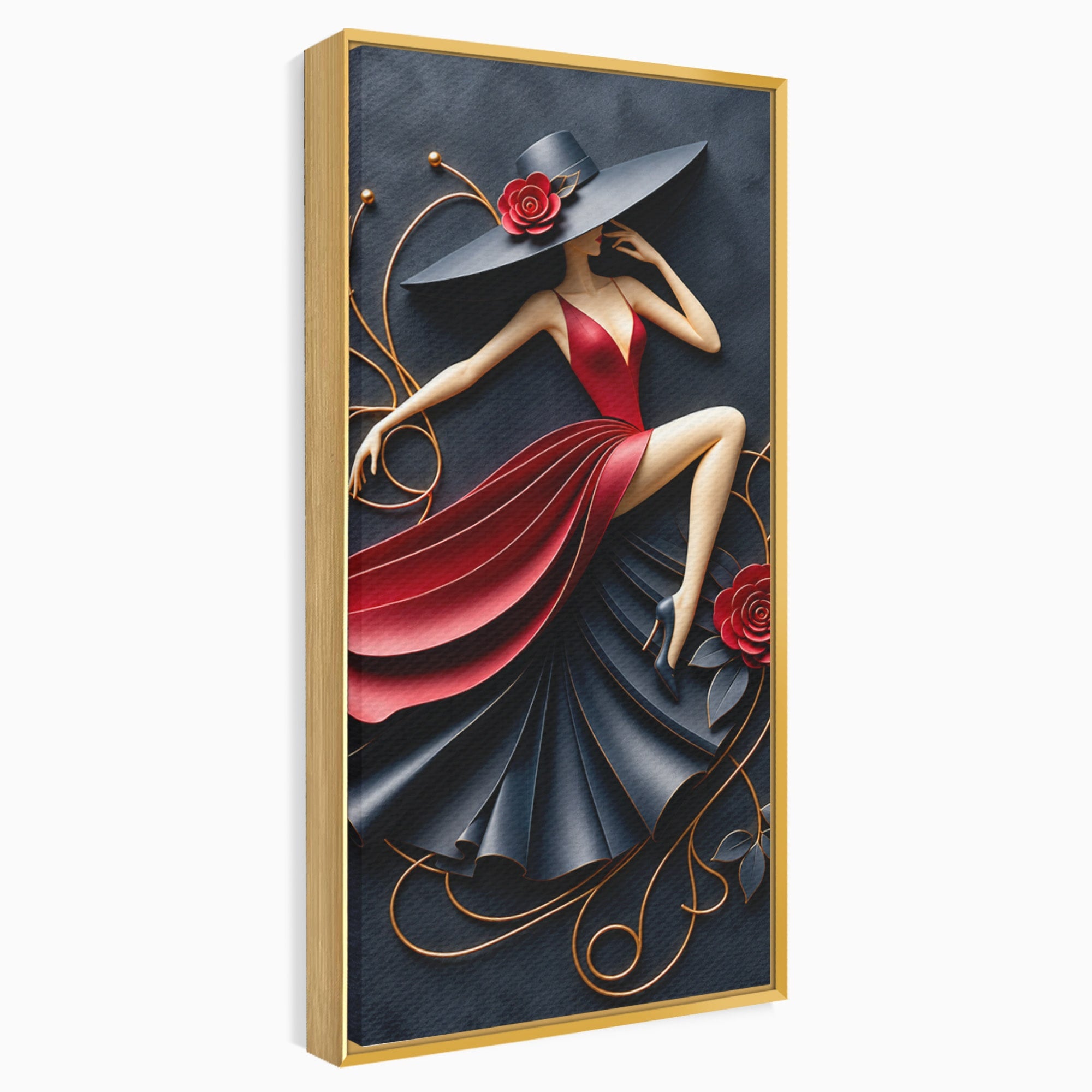 Tablou Canvas Premium LuxCanva® U1231, Dansatoarea Eleganta, Dansatoare, Eleganta, Moda, Arta, Living, Dansatoare, Eleganta, Culori Vibrante