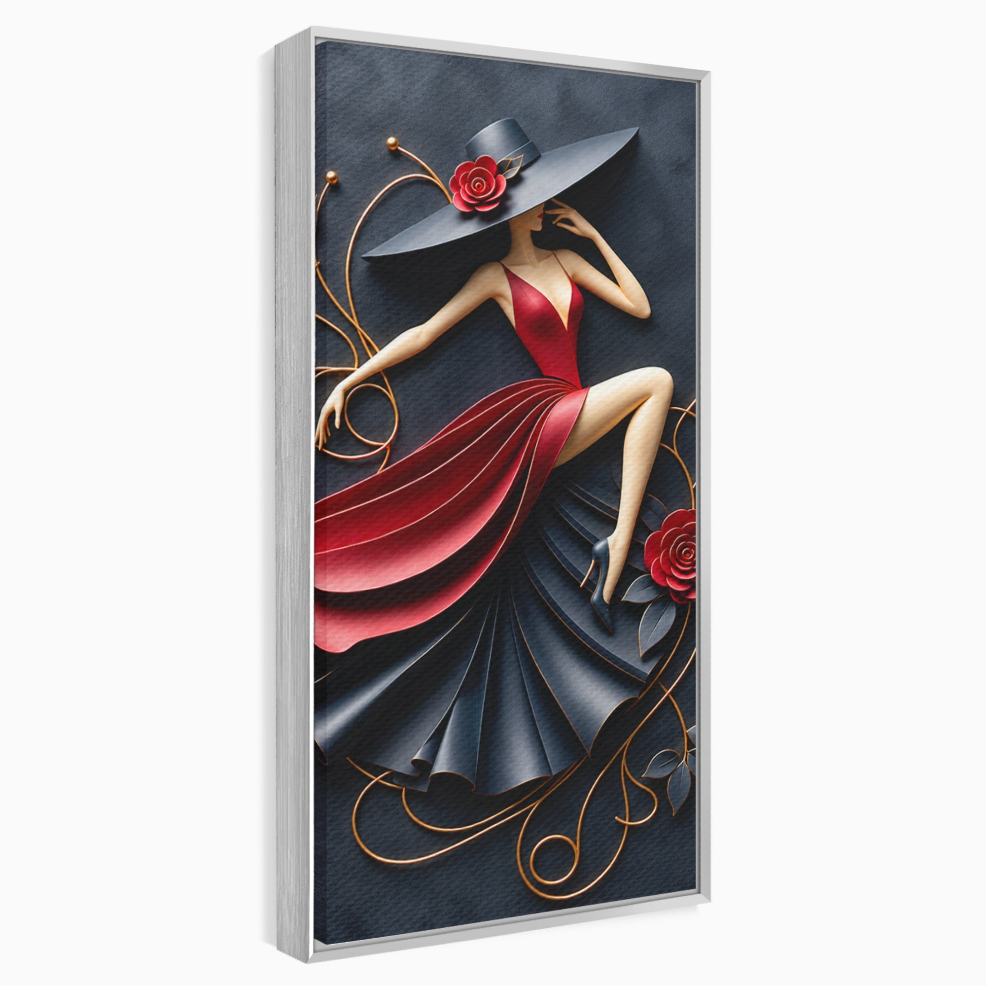 Tablou Canvas Premium LuxCanva® U1231, Dansatoarea Eleganta, Dansatoare, Eleganta, Moda, Arta, Living, Dansatoare, Eleganta, Culori Vibrante