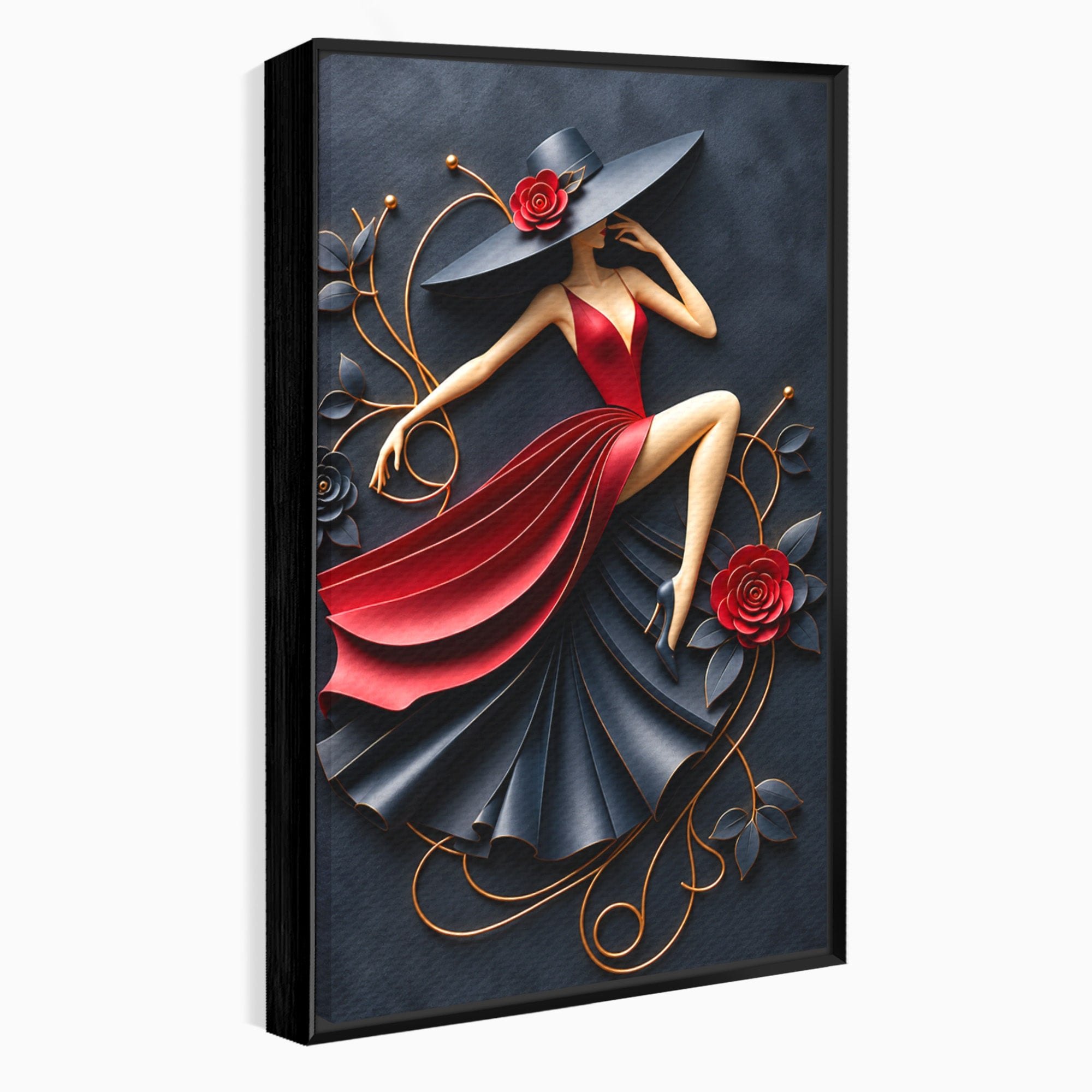 Tablou Canvas Premium LuxCanva® U1231, Dansatoarea Eleganta, Dansatoare, Eleganta, Moda, Arta, Living, Dansatoare, Eleganta, Culori Vibrante