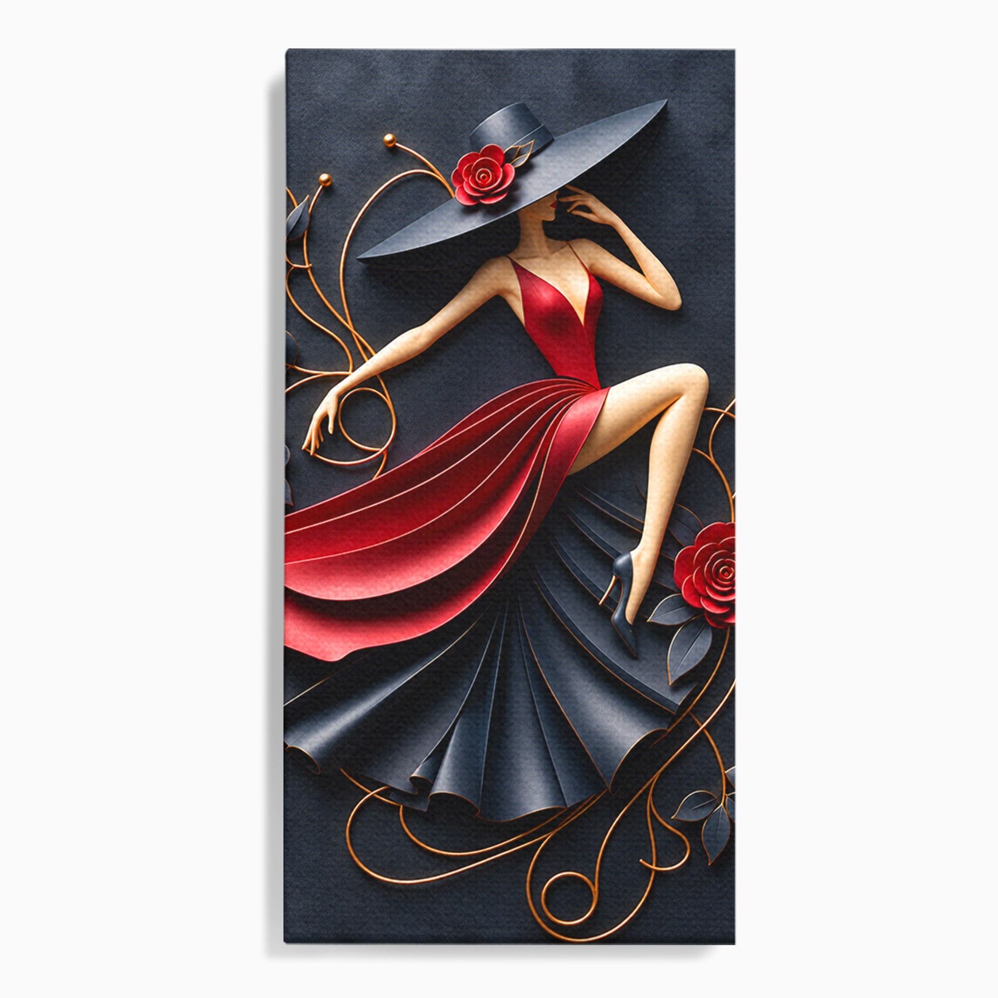 Tablou Canvas Premium LuxCanva® U1231, Dansatoarea Eleganta, Dansatoare, Eleganta, Moda, Arta, Living, Dansatoare, Eleganta, Culori Vibrante