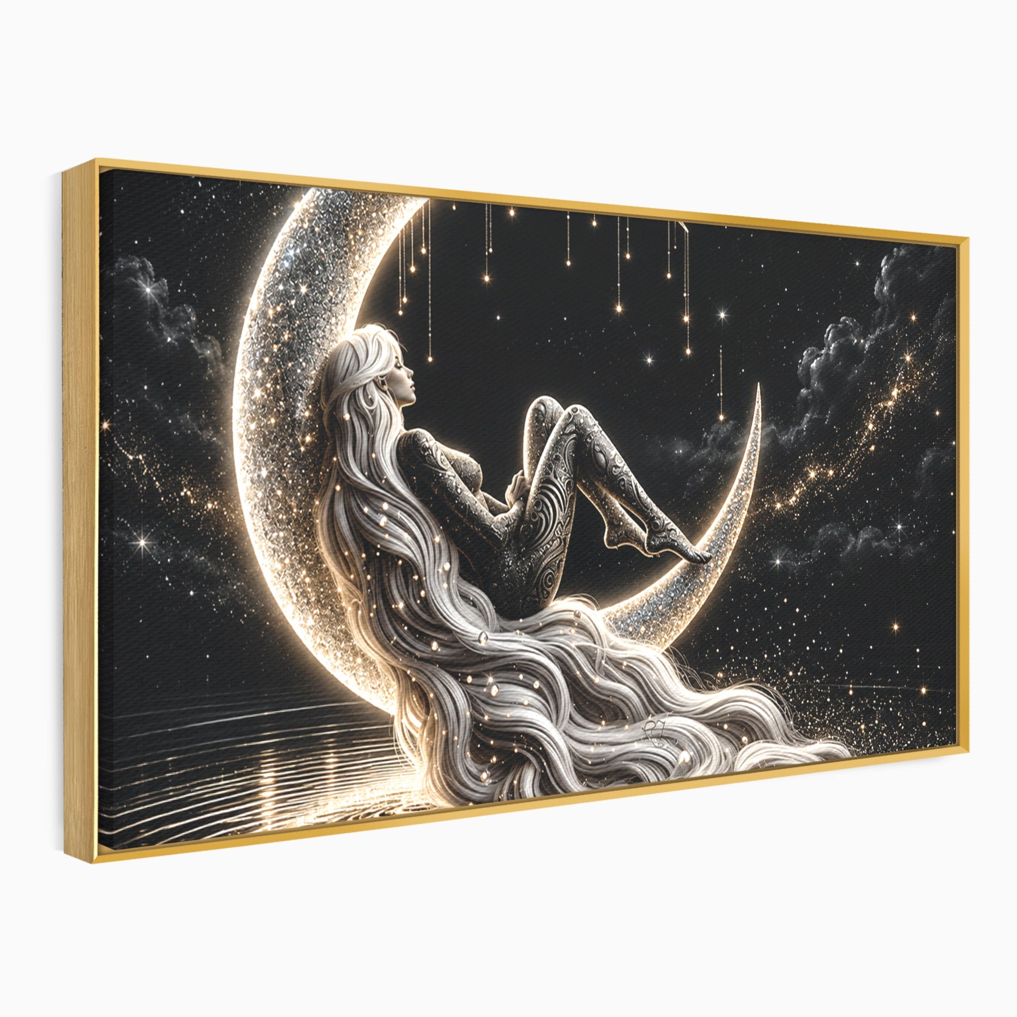 Tablou Canvas Premium LuxCanva® U1235, Visul Zeitei Nocturne, Luna, Noapte, Mister, Zeita, Dormitor, Culori Vibrante