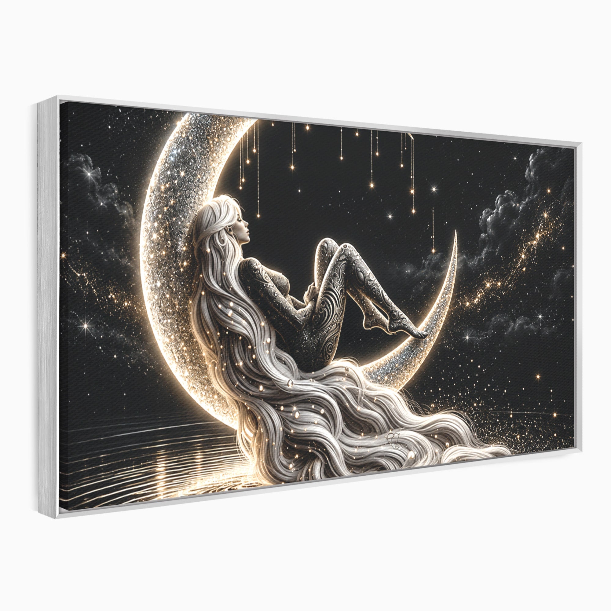 Tablou Canvas Premium LuxCanva® U1235, Visul Zeitei Nocturne, Luna, Noapte, Mister, Zeita, Dormitor, Culori Vibrante