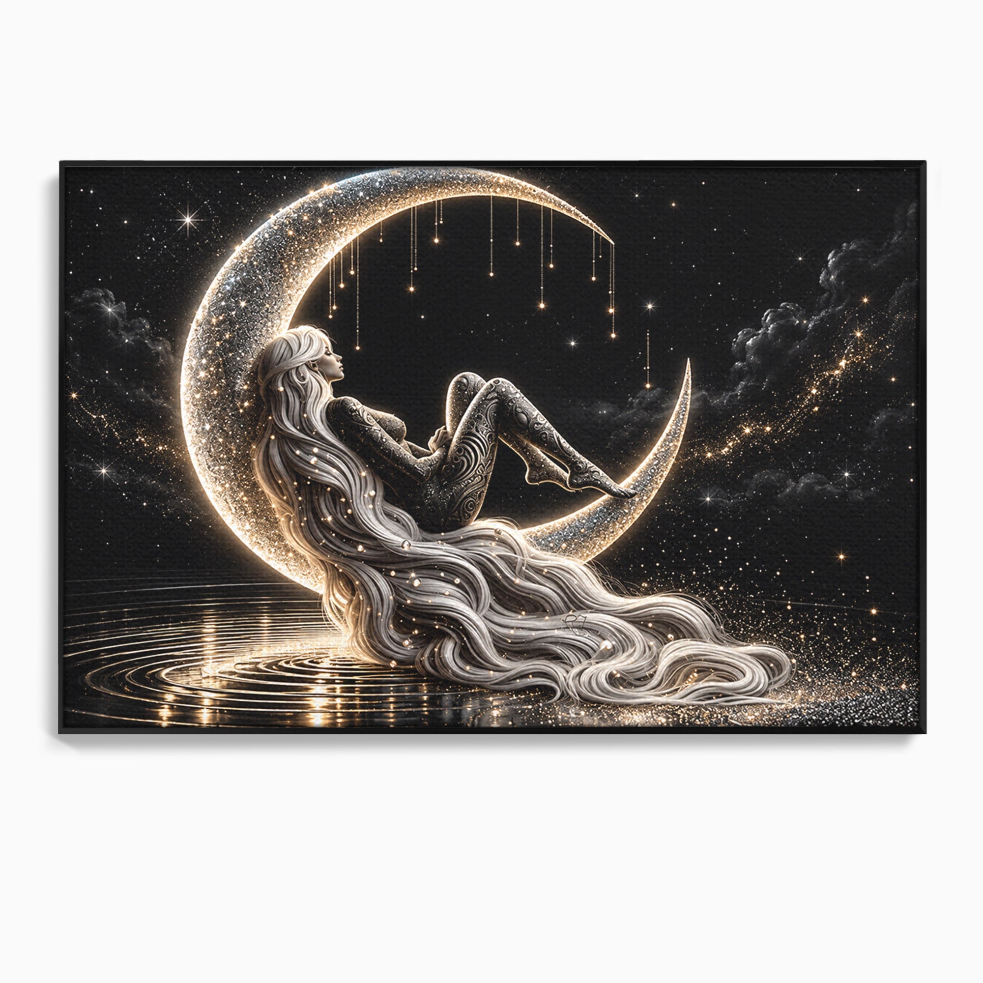 Tablou Canvas Premium LuxCanva® U1235, Visul Zeitei Nocturne, Luna, Noapte, Mister, Zeita, Dormitor, Culori Vibrante