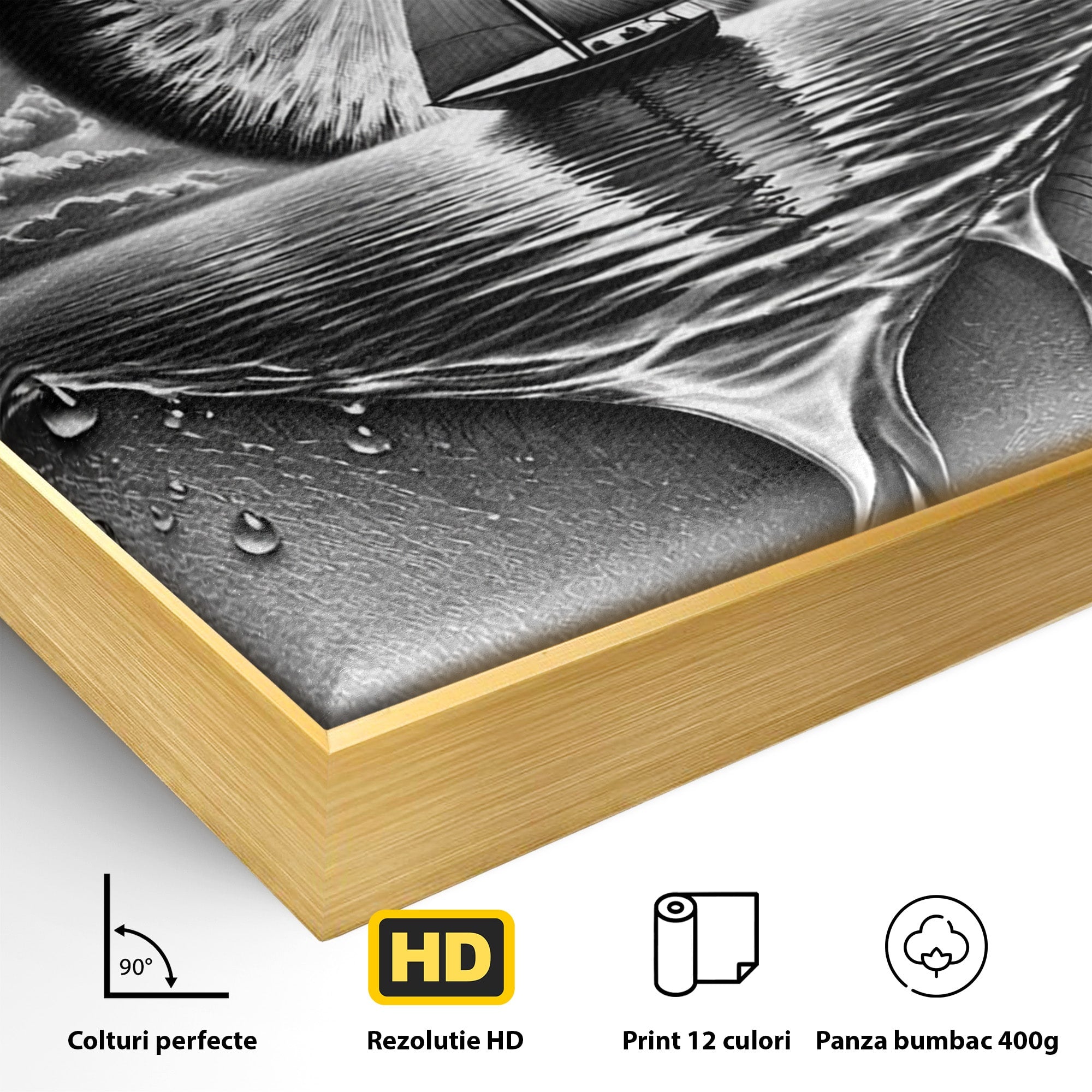 Tablou Canvas Premium LuxCanva® U1236, Ochiul Marin, Nava, Mare, Tristete, Ochi, Dormitor, Culori Vibrante