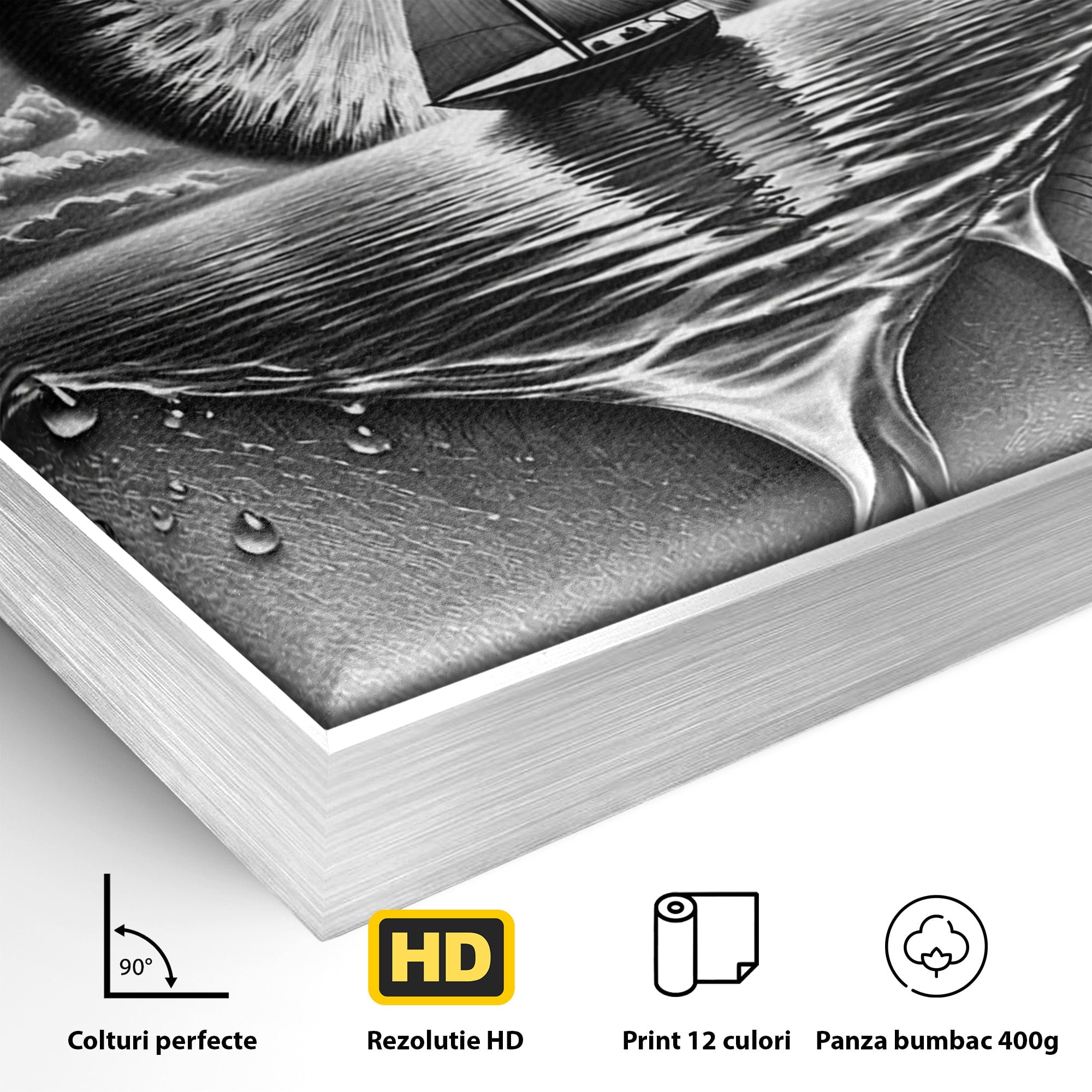 Tablou Canvas Premium LuxCanva® U1236, Ochiul Marin, Nava, Mare, Tristete, Ochi, Dormitor, Culori Vibrante