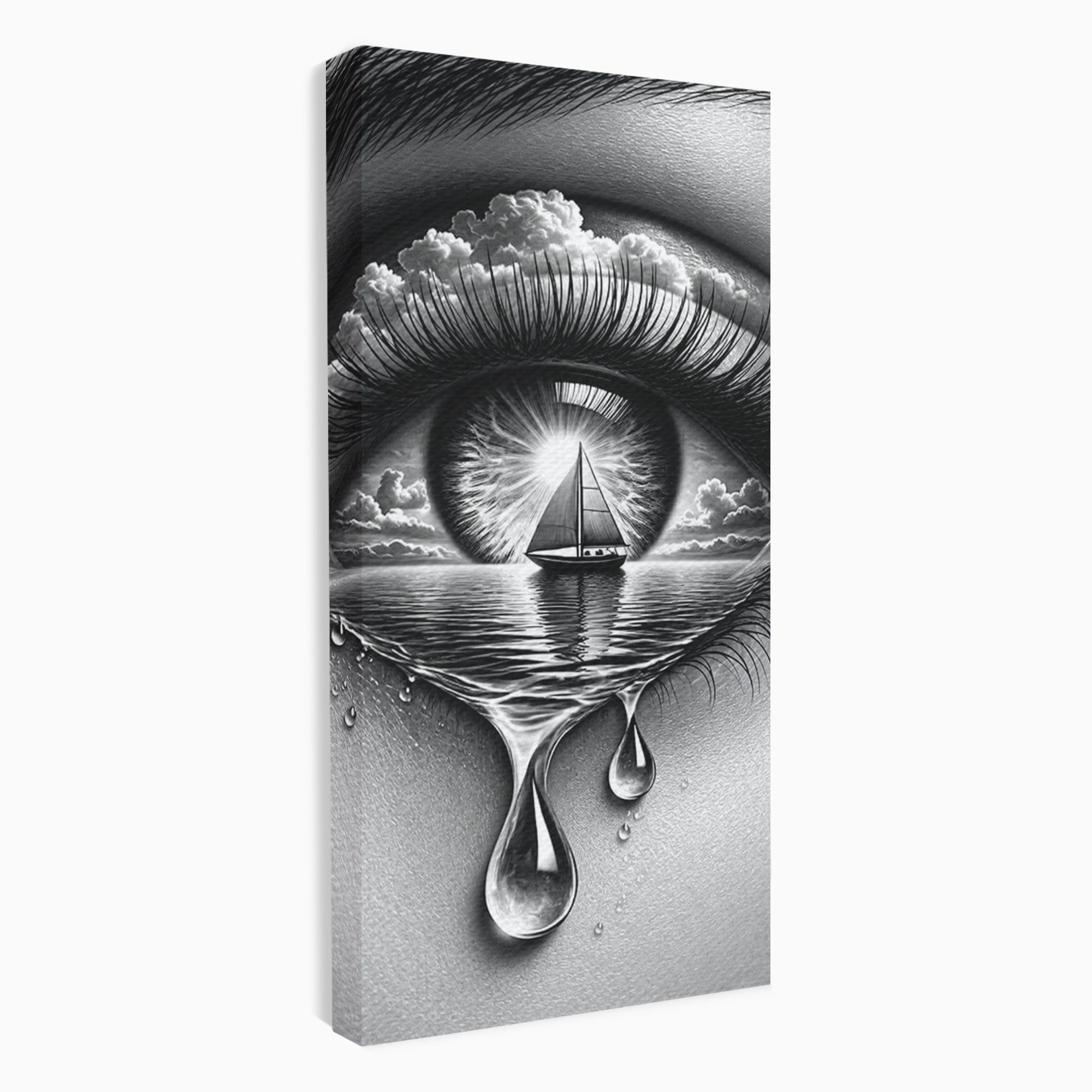 Tablou Canvas Premium LuxCanva® U1236, Ochiul Marin, Nava, Mare, Tristete, Ochi, Dormitor, Culori Vibrante