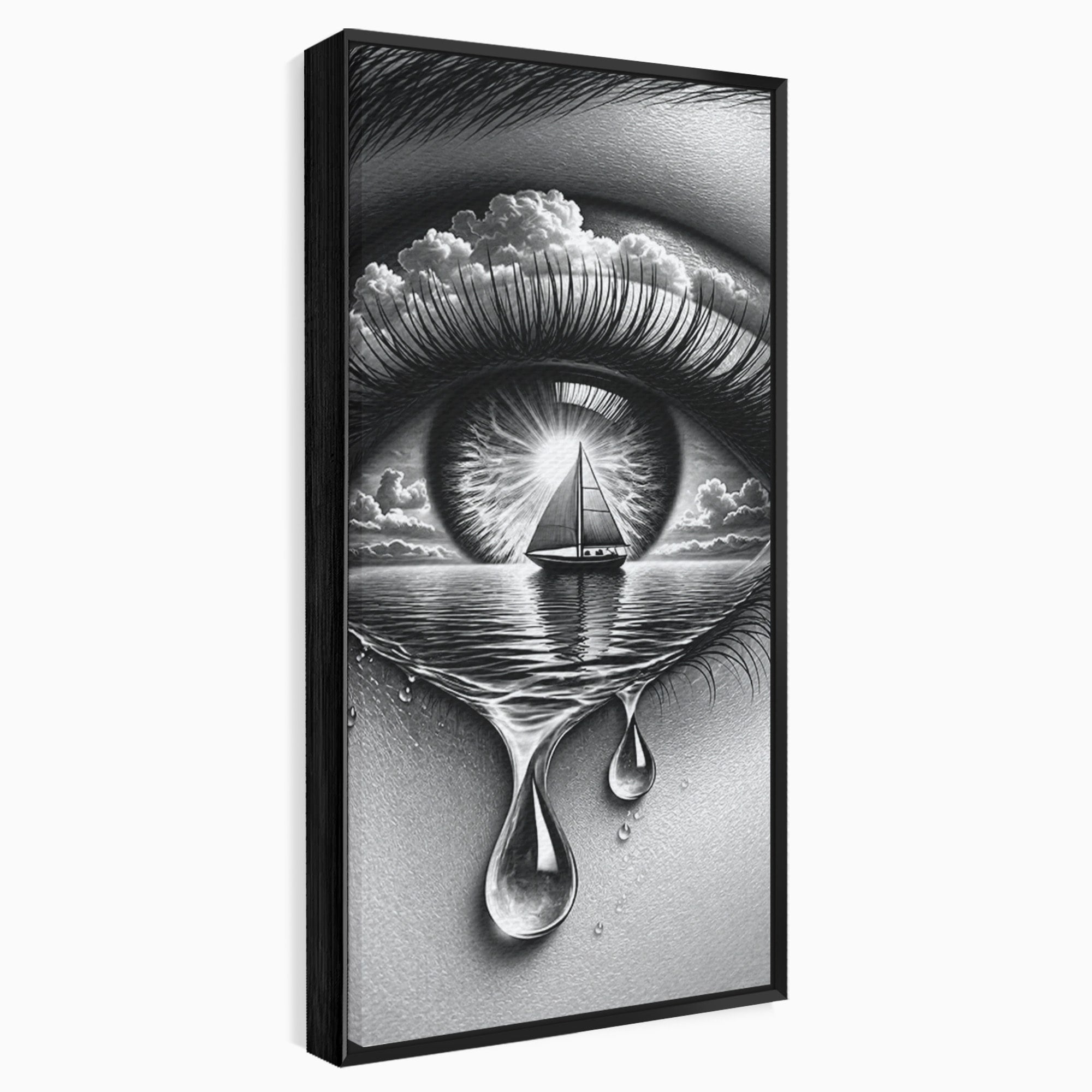 Tablou Canvas Premium LuxCanva® U1236, Ochiul Marin, Nava, Mare, Tristete, Ochi, Dormitor, Culori Vibrante