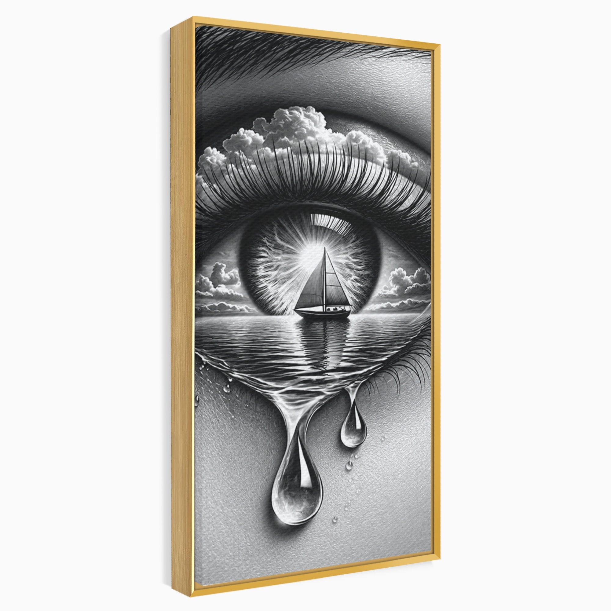 Tablou Canvas Premium LuxCanva® U1236, Ochiul Marin, Nava, Mare, Tristete, Ochi, Dormitor, Culori Vibrante
