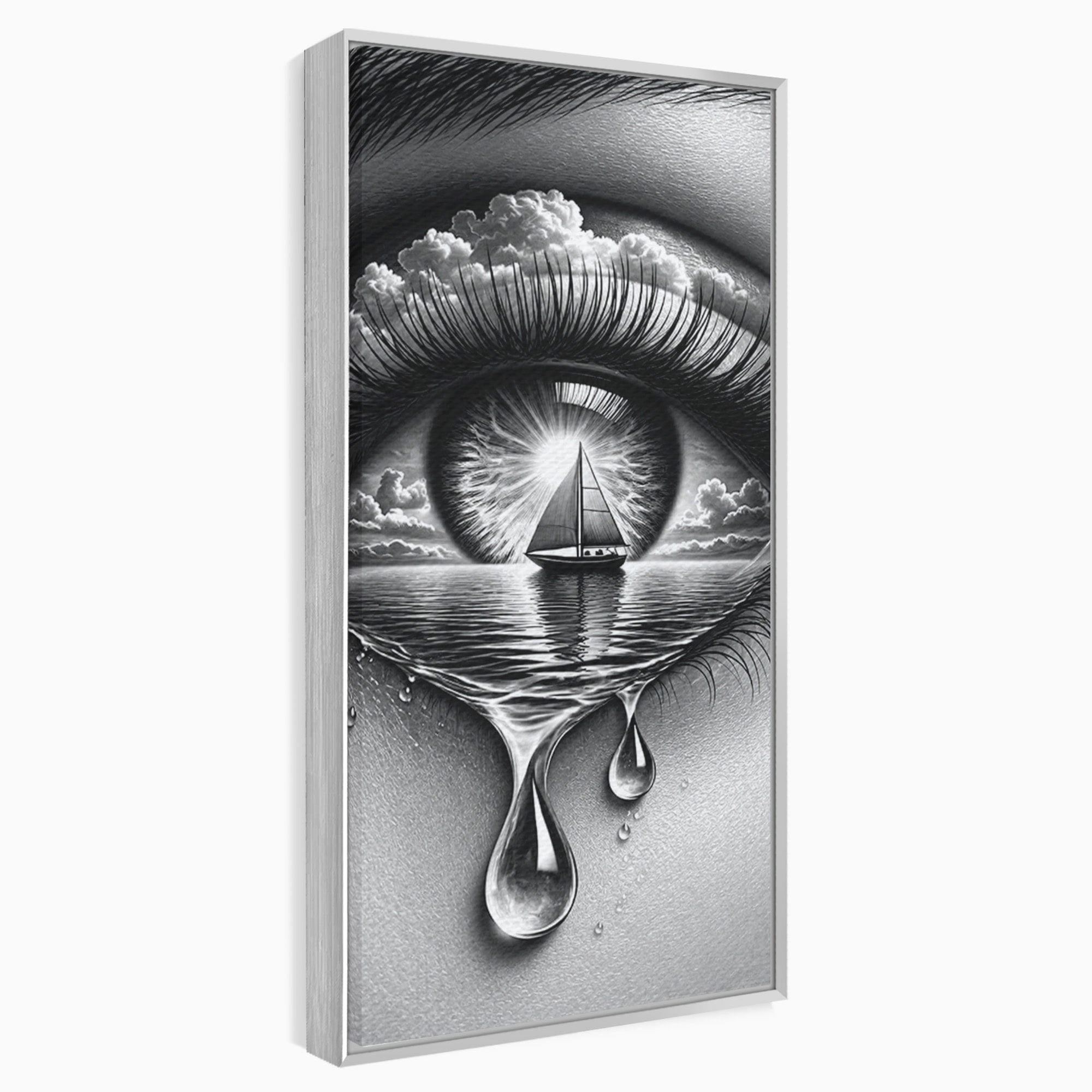 Tablou Canvas Premium LuxCanva® U1236, Ochiul Marin, Nava, Mare, Tristete, Ochi, Dormitor, Culori Vibrante