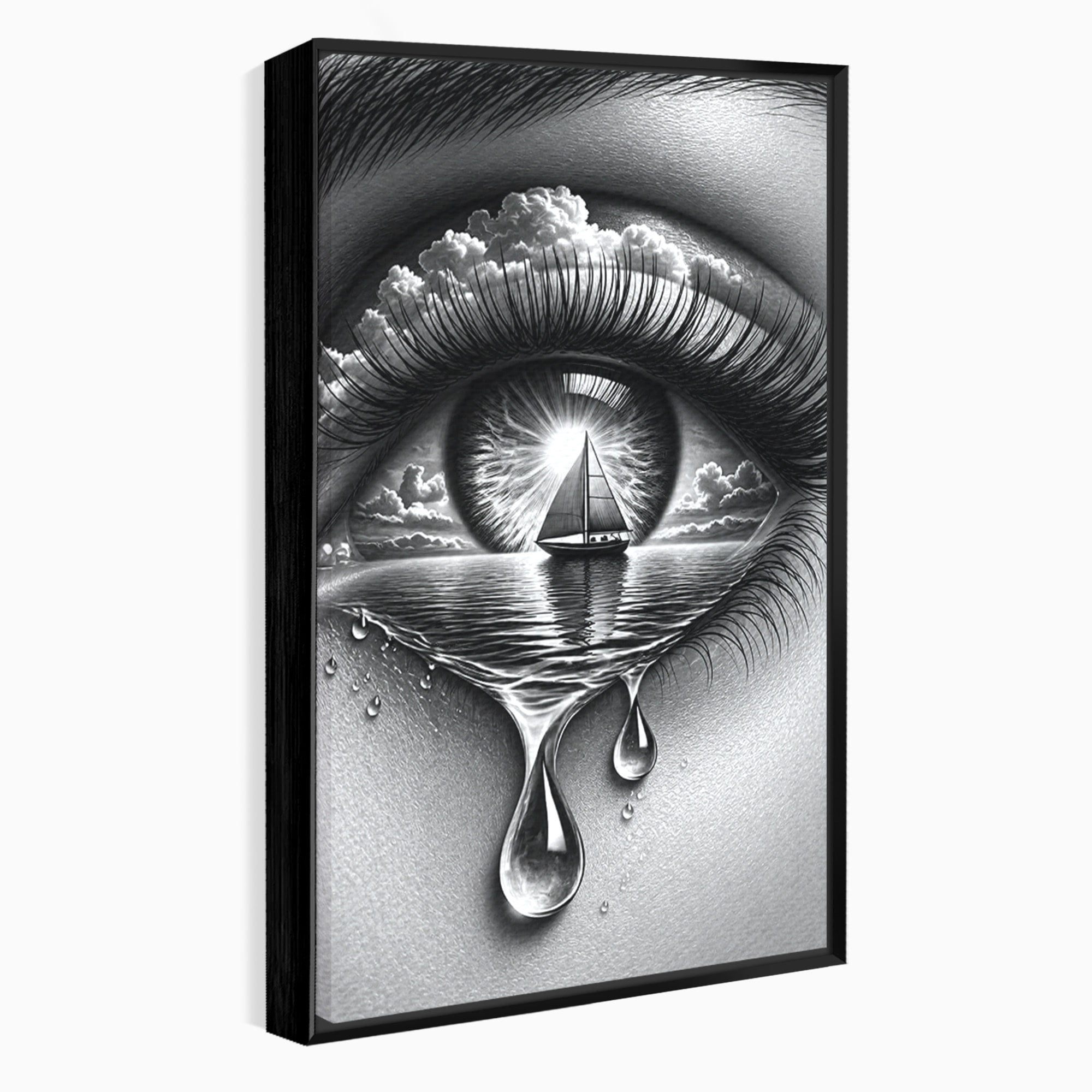 Tablou Canvas Premium LuxCanva® U1236, Ochiul Marin, Nava, Mare, Tristete, Ochi, Dormitor, Culori Vibrante