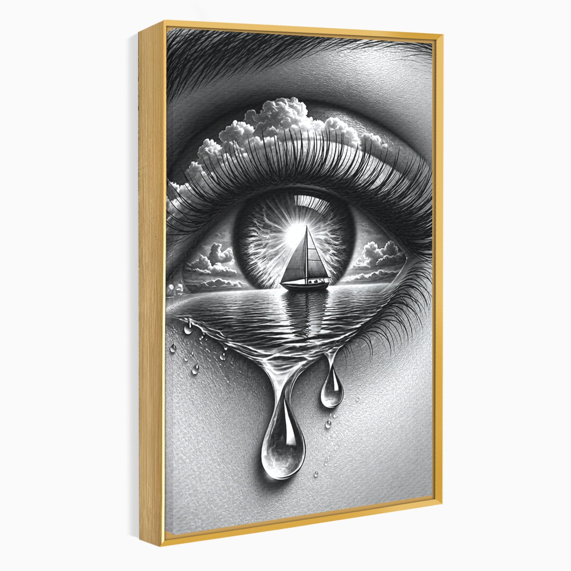 Tablou Canvas Premium LuxCanva® U1236, Ochiul Marin, Nava, Mare, Tristete, Ochi, Dormitor, Culori Vibrante