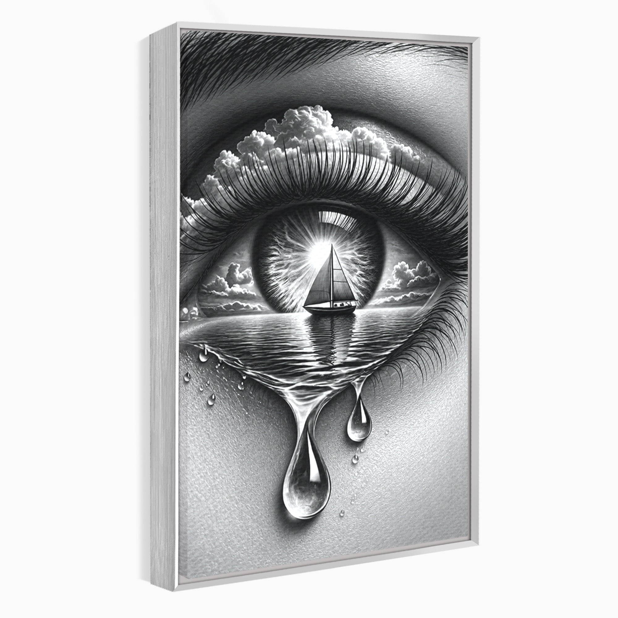 Tablou Canvas Premium LuxCanva® U1236, Ochiul Marin, Nava, Mare, Tristete, Ochi, Dormitor, Culori Vibrante