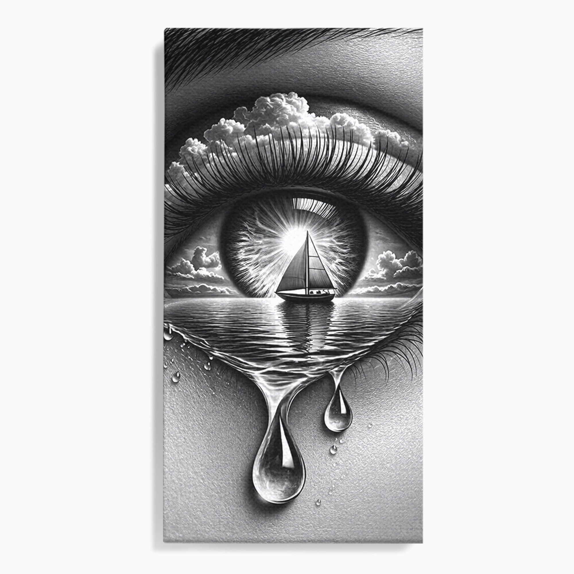 Tablou Canvas Premium LuxCanva® U1236, Ochiul Marin, Nava, Mare, Tristete, Ochi, Dormitor, Culori Vibrante