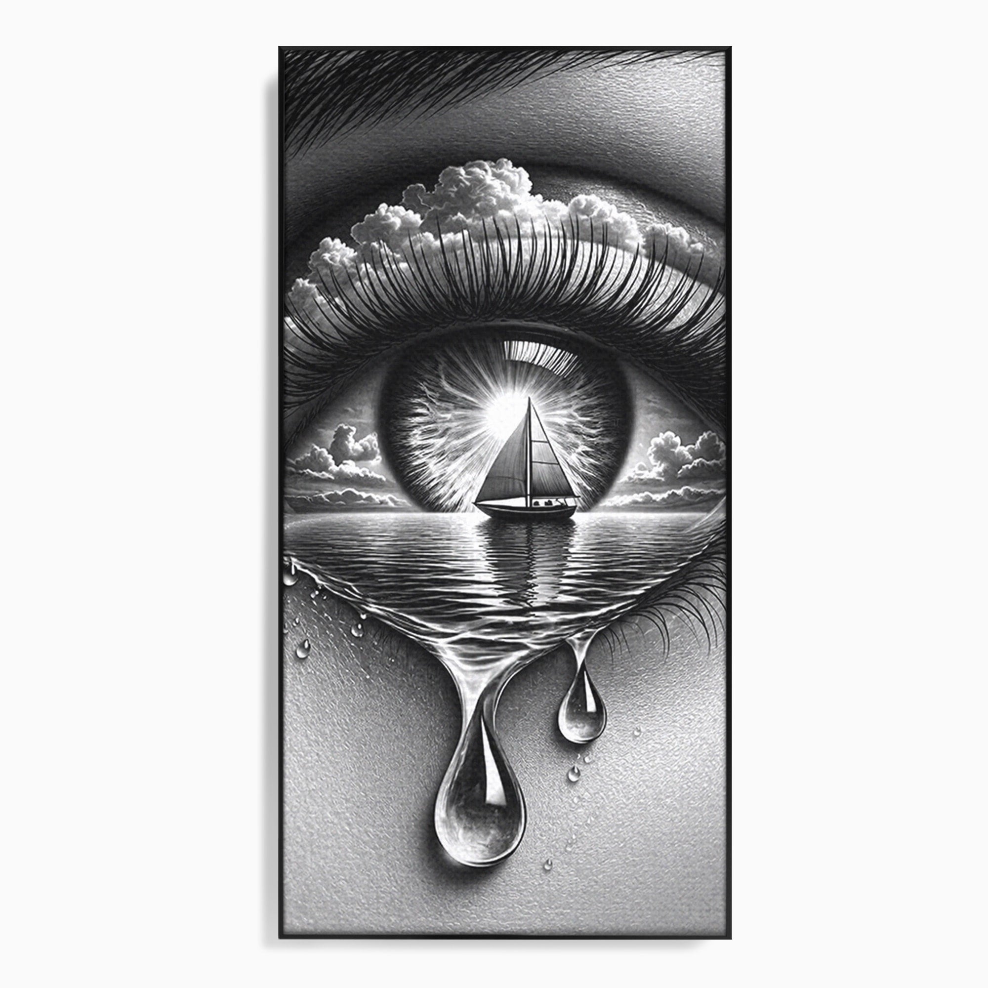 Tablou Canvas Premium LuxCanva® U1236, Ochiul Marin, Nava, Mare, Tristete, Ochi, Dormitor, Culori Vibrante