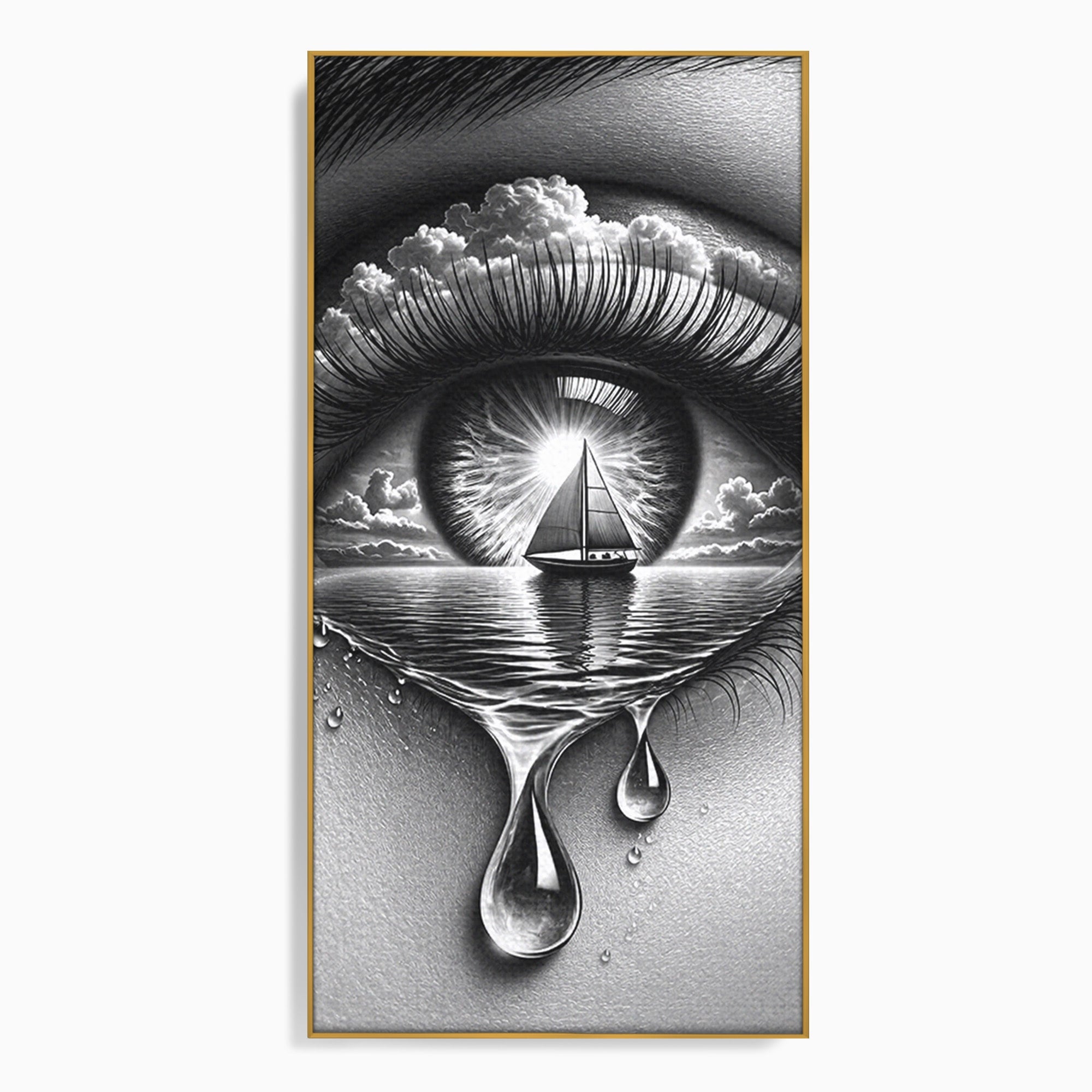 Tablou Canvas Premium LuxCanva® U1236, Ochiul Marin, Nava, Mare, Tristete, Ochi, Dormitor, Culori Vibrante