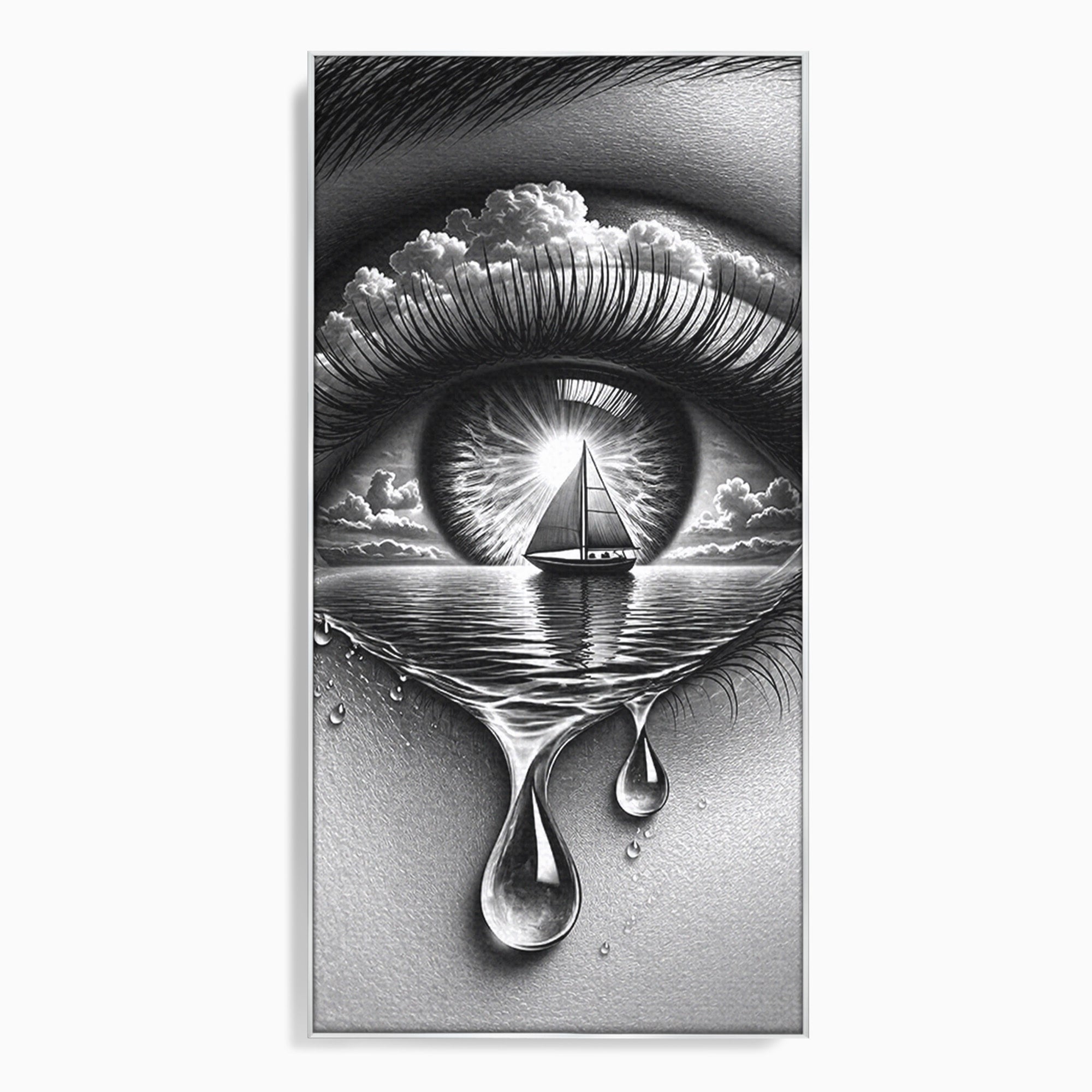 Tablou Canvas Premium LuxCanva® U1236, Ochiul Marin, Nava, Mare, Tristete, Ochi, Dormitor, Culori Vibrante