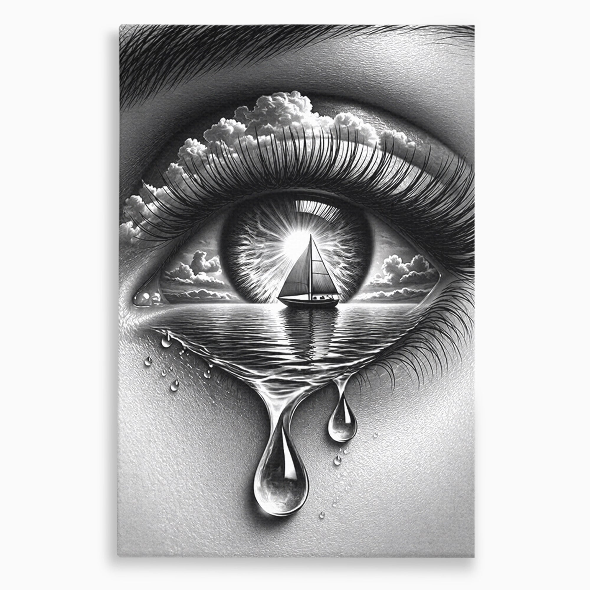 Tablou Canvas Premium LuxCanva® U1236, Ochiul Marin, Nava, Mare, Tristete, Ochi, Dormitor, Culori Vibrante