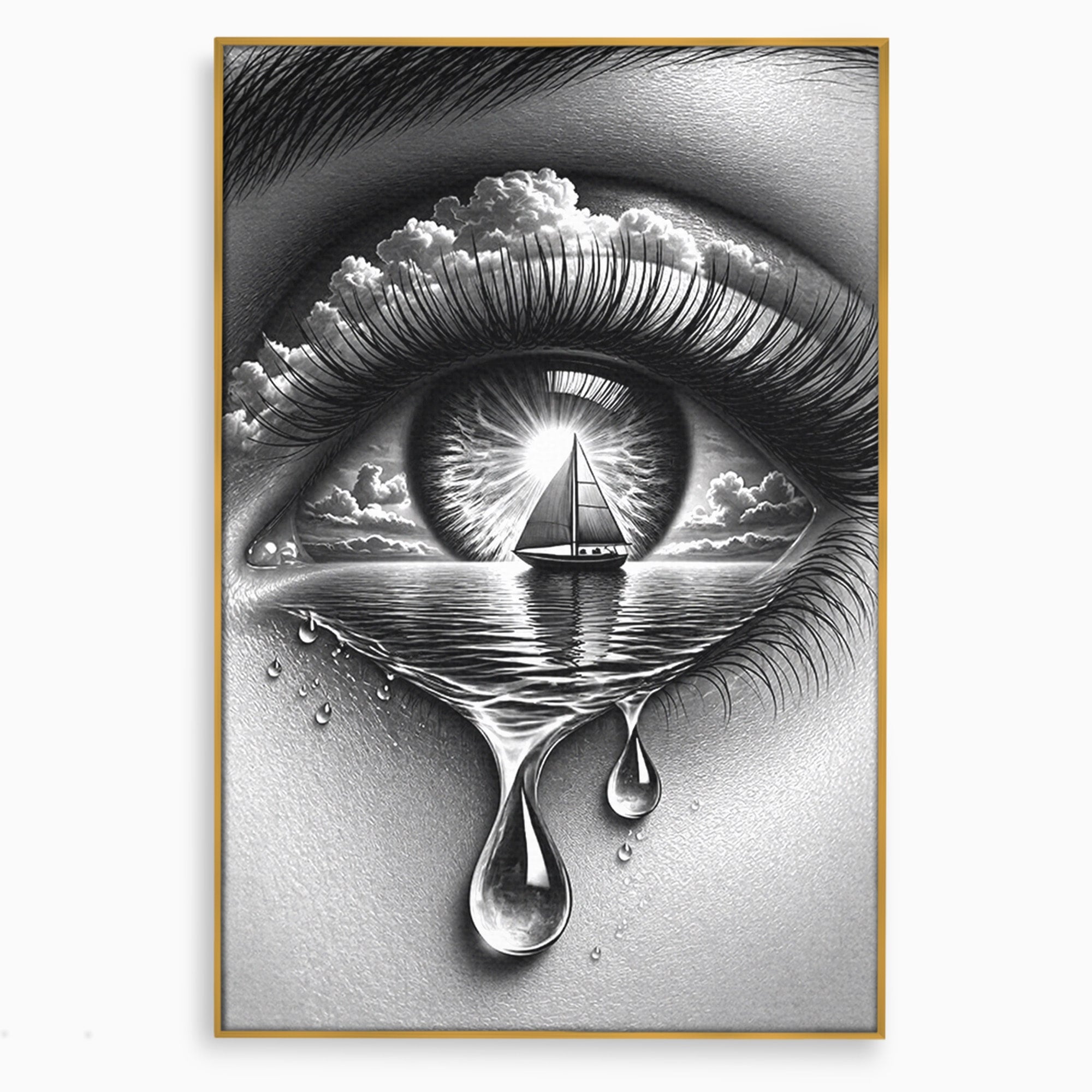Tablou Canvas Premium LuxCanva® U1236, Ochiul Marin, Nava, Mare, Tristete, Ochi, Dormitor, Culori Vibrante