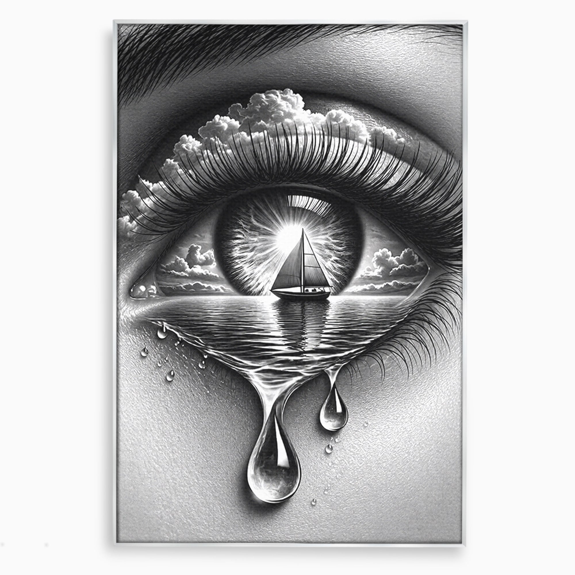 Tablou Canvas Premium LuxCanva® U1236, Ochiul Marin, Nava, Mare, Tristete, Ochi, Dormitor, Culori Vibrante