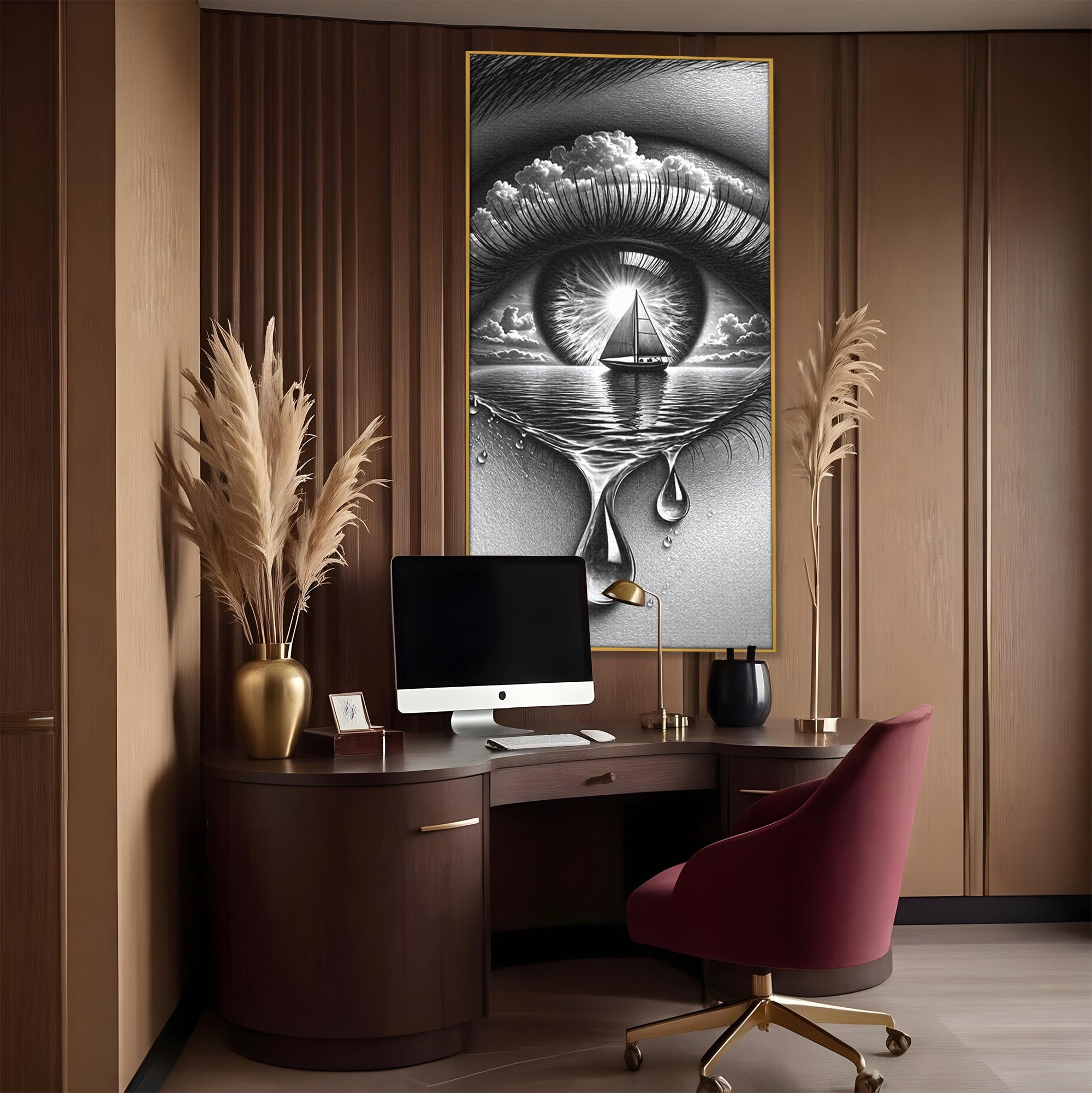 Tablou Canvas Premium LuxCanva® U1236, Ochiul Marin, Nava, Mare, Tristete, Ochi, Dormitor, Culori Vibrante