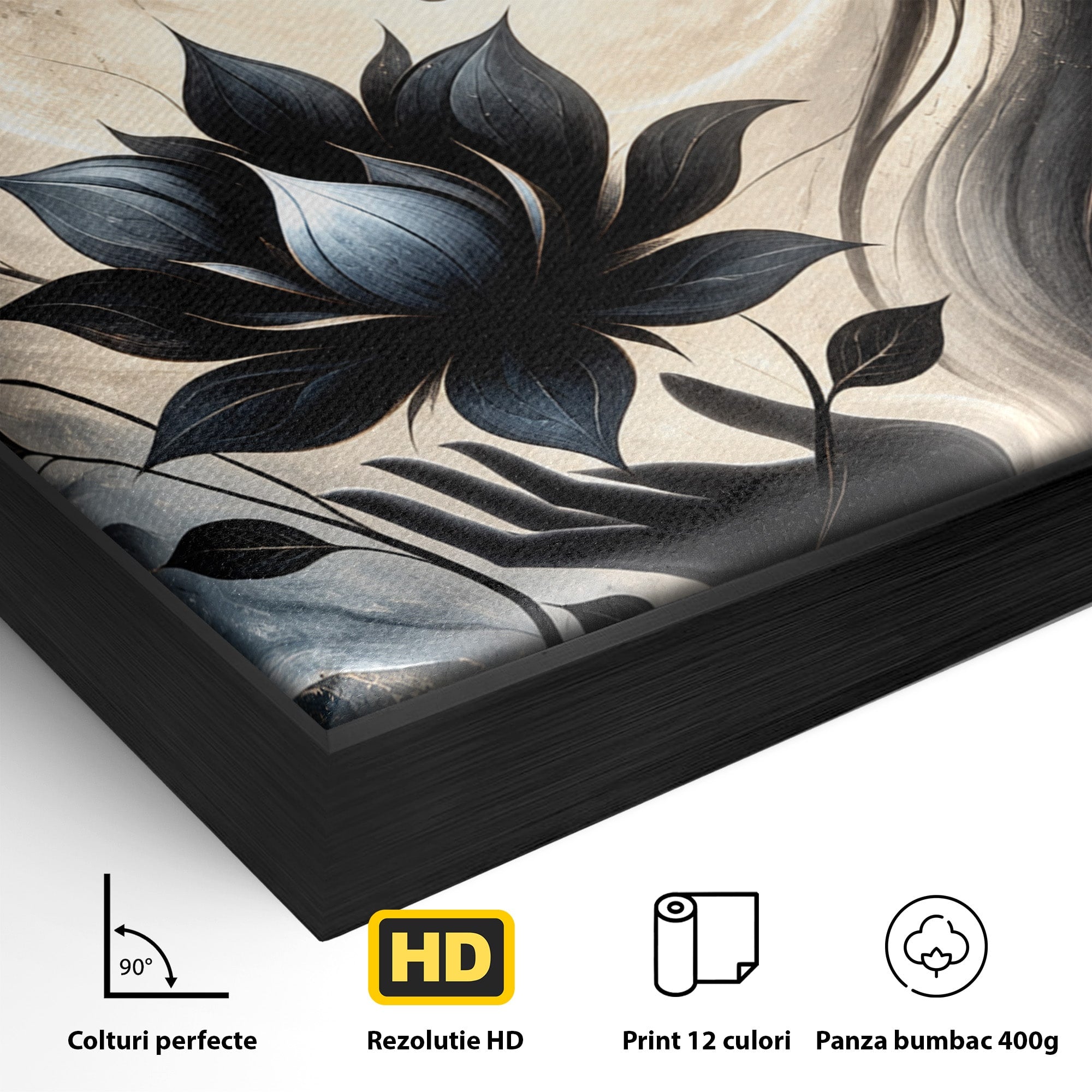 Tablou Canvas Premium LuxCanva® U1237, Misterul Zeitei Nocturne, Luna, Femeie, Noapte, Zeita, Dormitor, Culori Vibrante