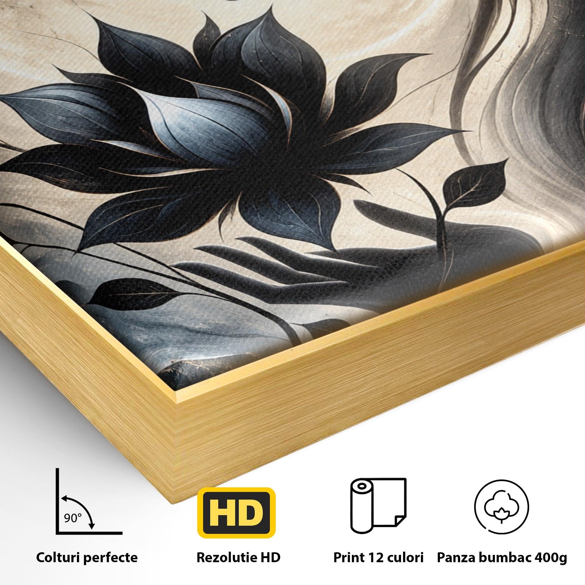 Tablou Canvas Premium LuxCanva® U1237, Misterul Zeitei Nocturne, Luna, Femeie, Noapte, Zeita, Dormitor, Culori Vibrante
